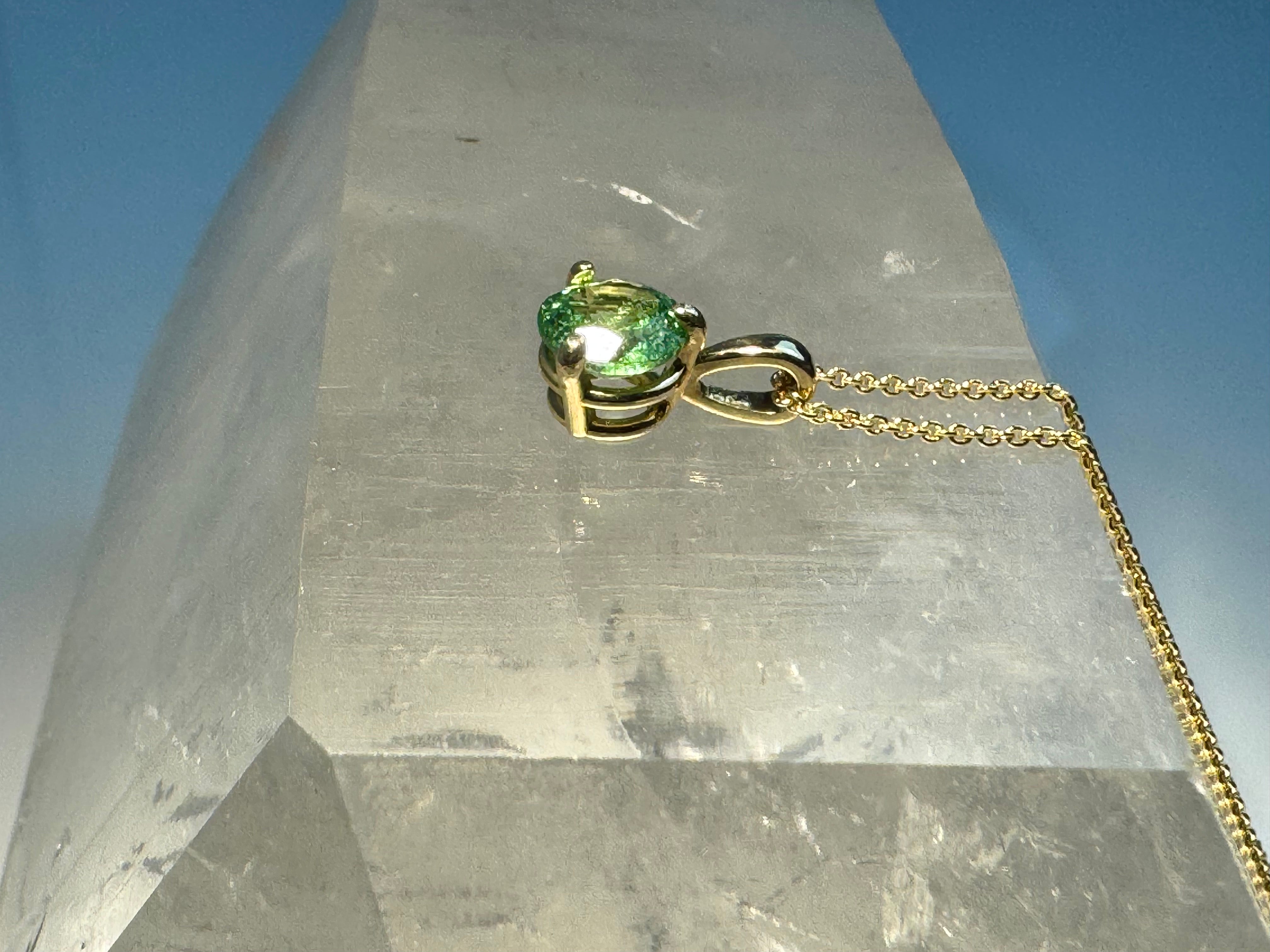 Tsavorite Garnet 14k Gold Pendant