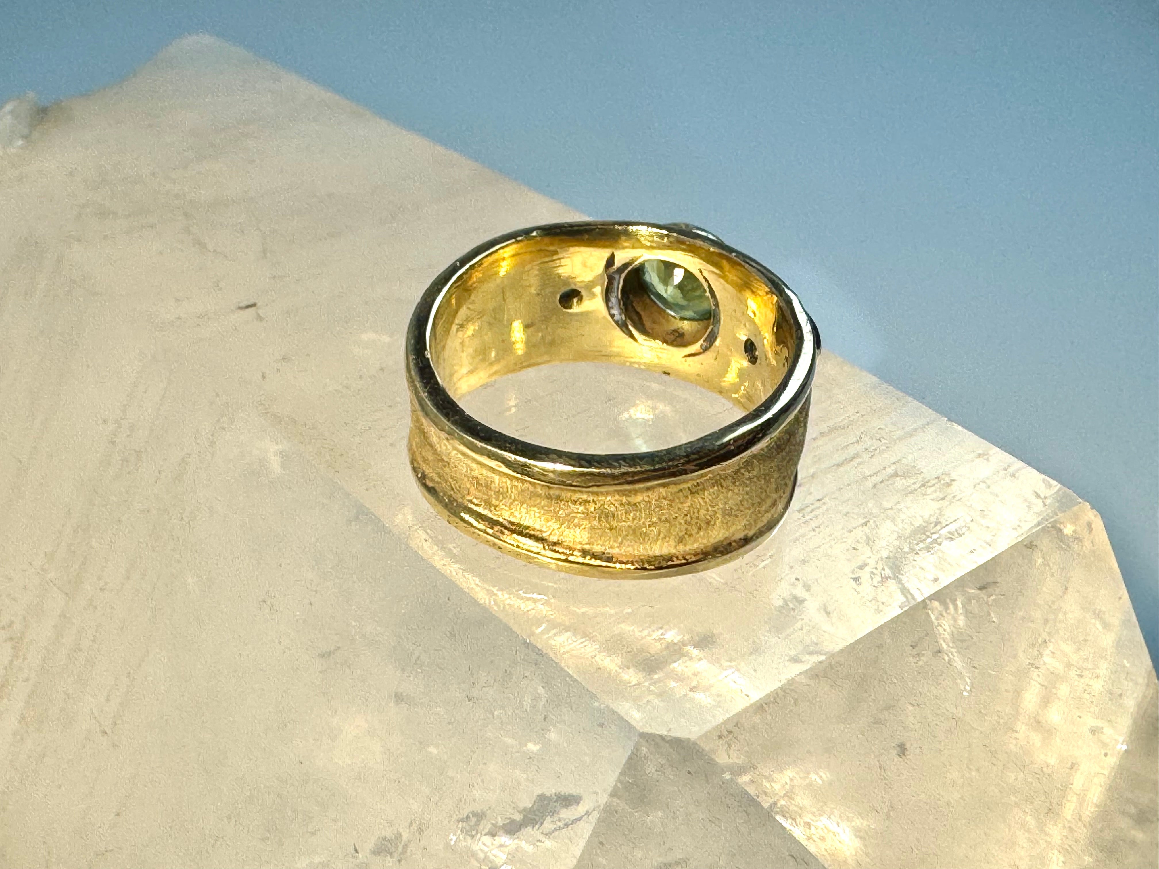 Tsavorite & Diamond 14k Gold Ring