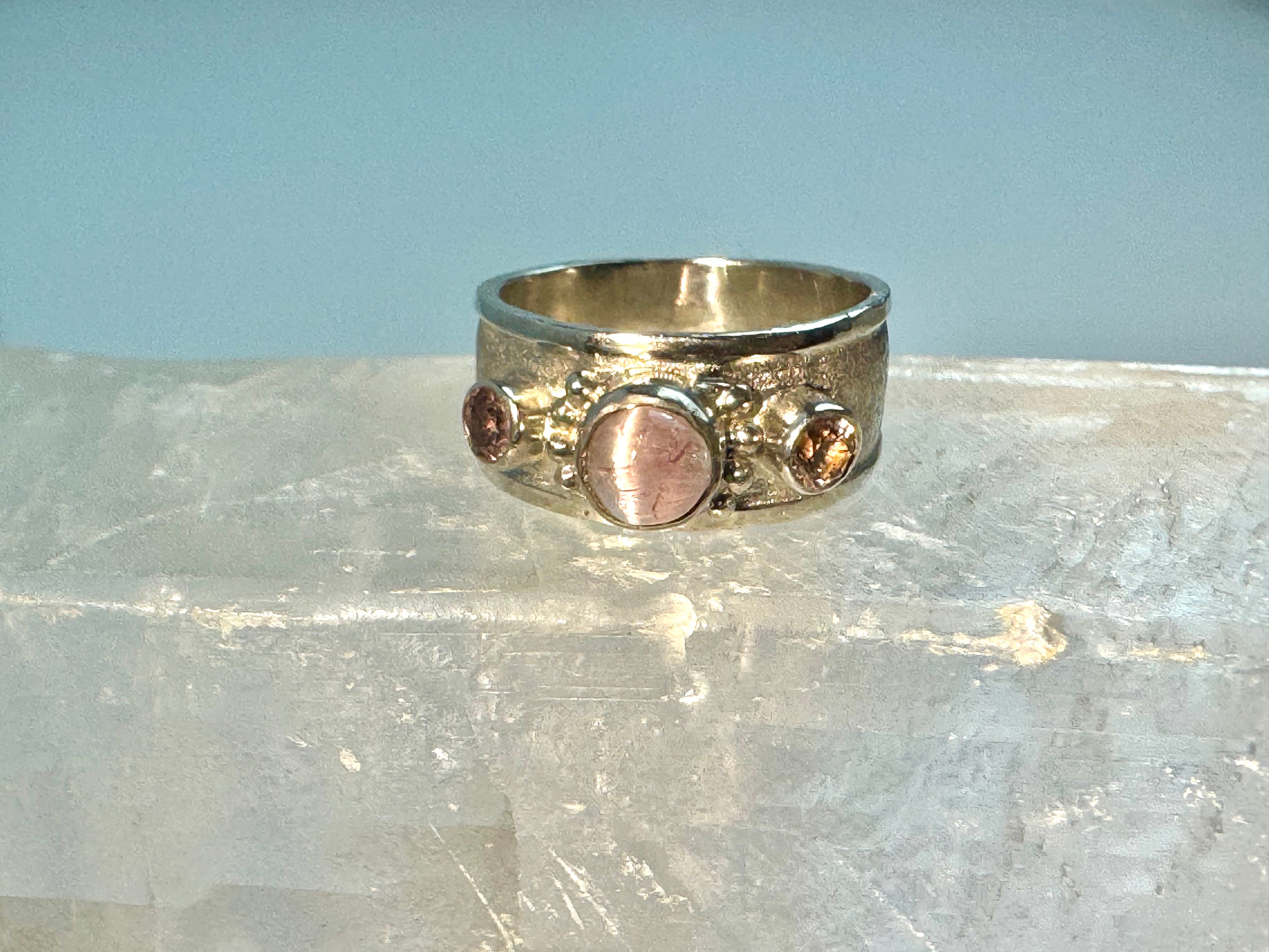 Pink Tourmaline (Maine) Cat's Eye Sterling Ring