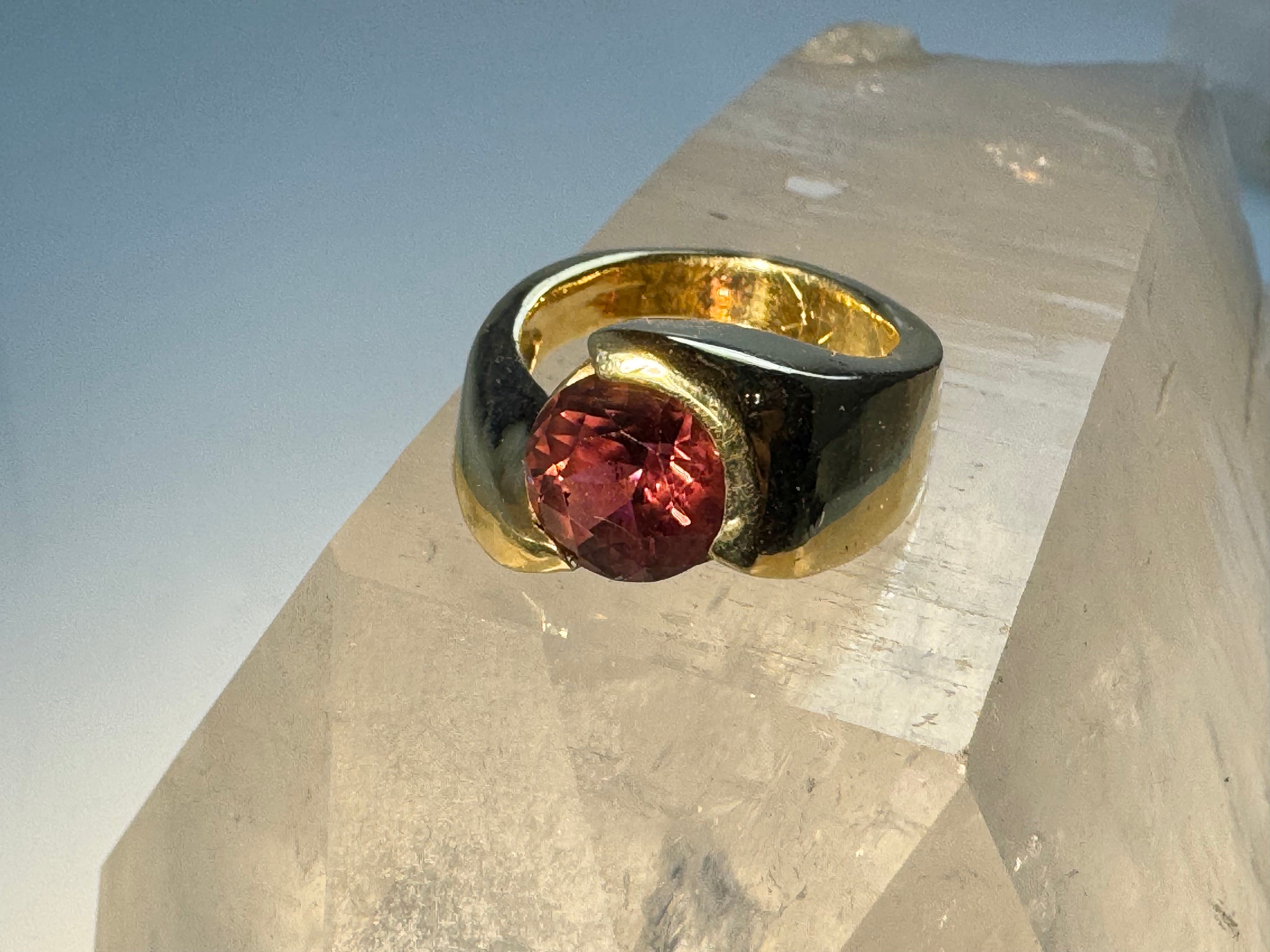 Pink Tourmaline 14k Bypass Ring