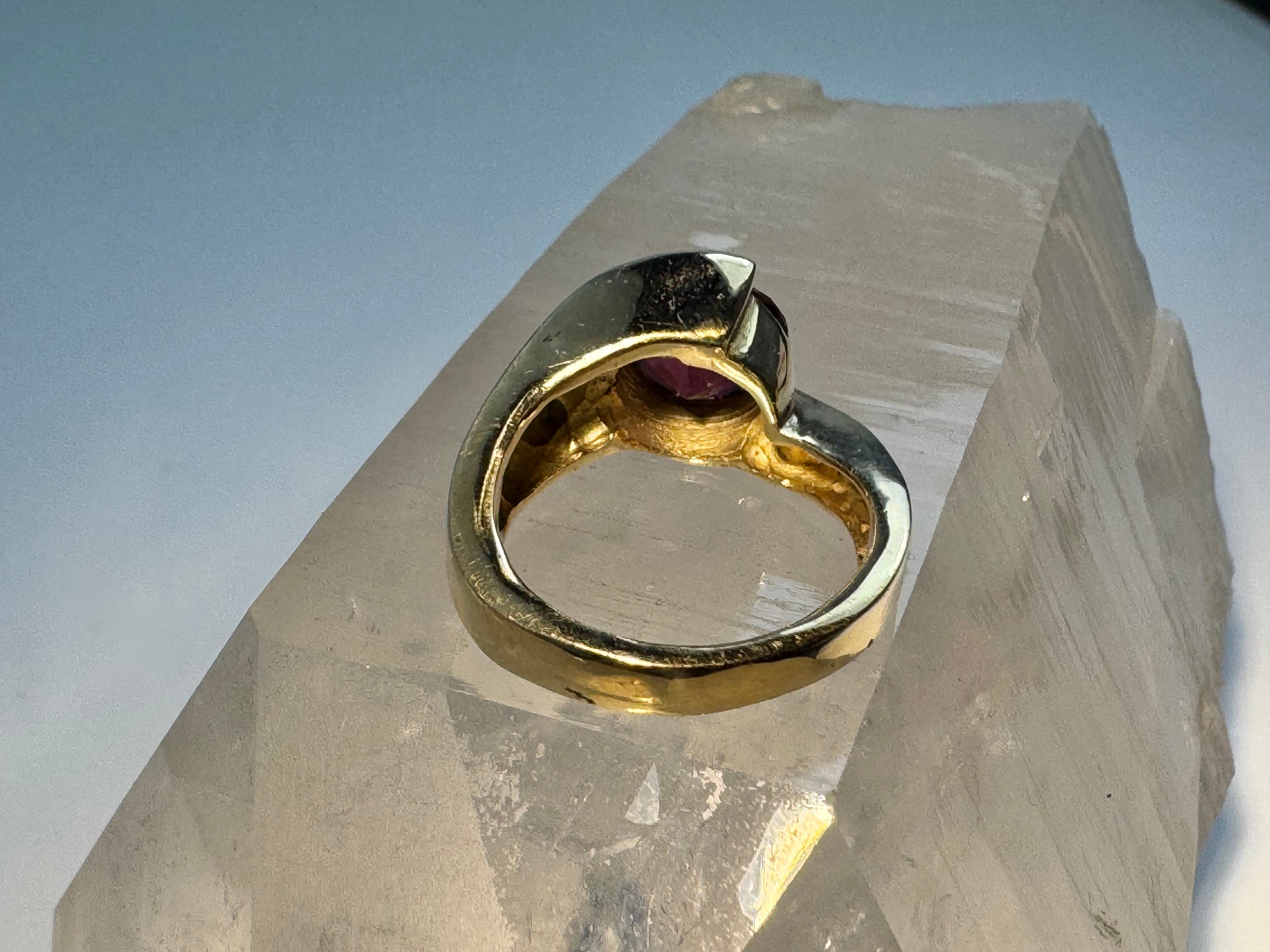 Pink Tourmaline 14k Bypass Ring