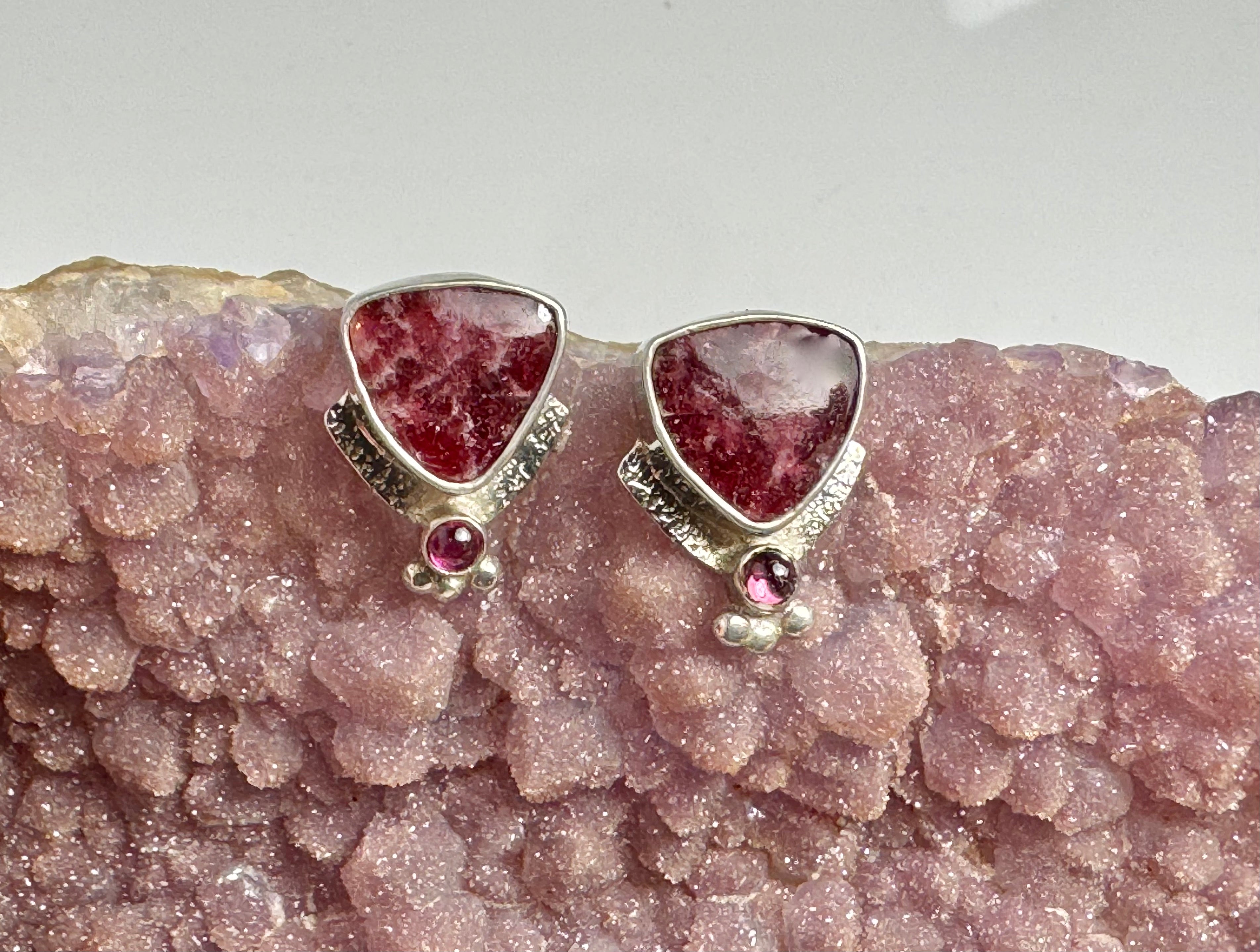 Eudialyte & Garnet Sterling Earrings