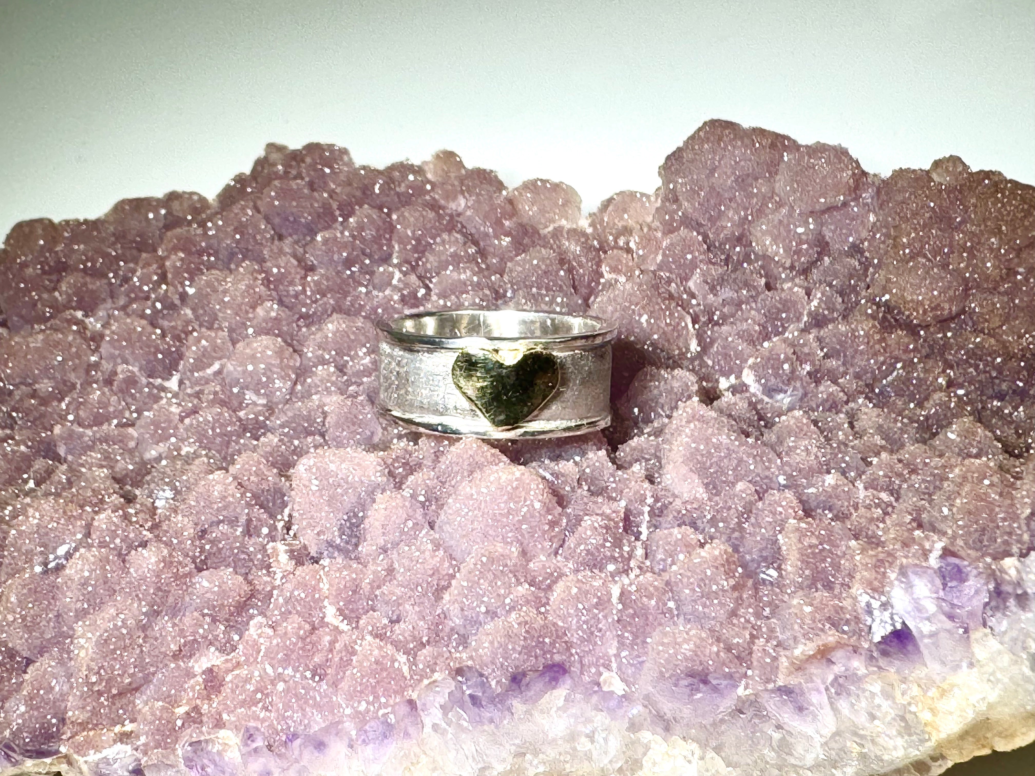 Heart 18K & Sterling Ring