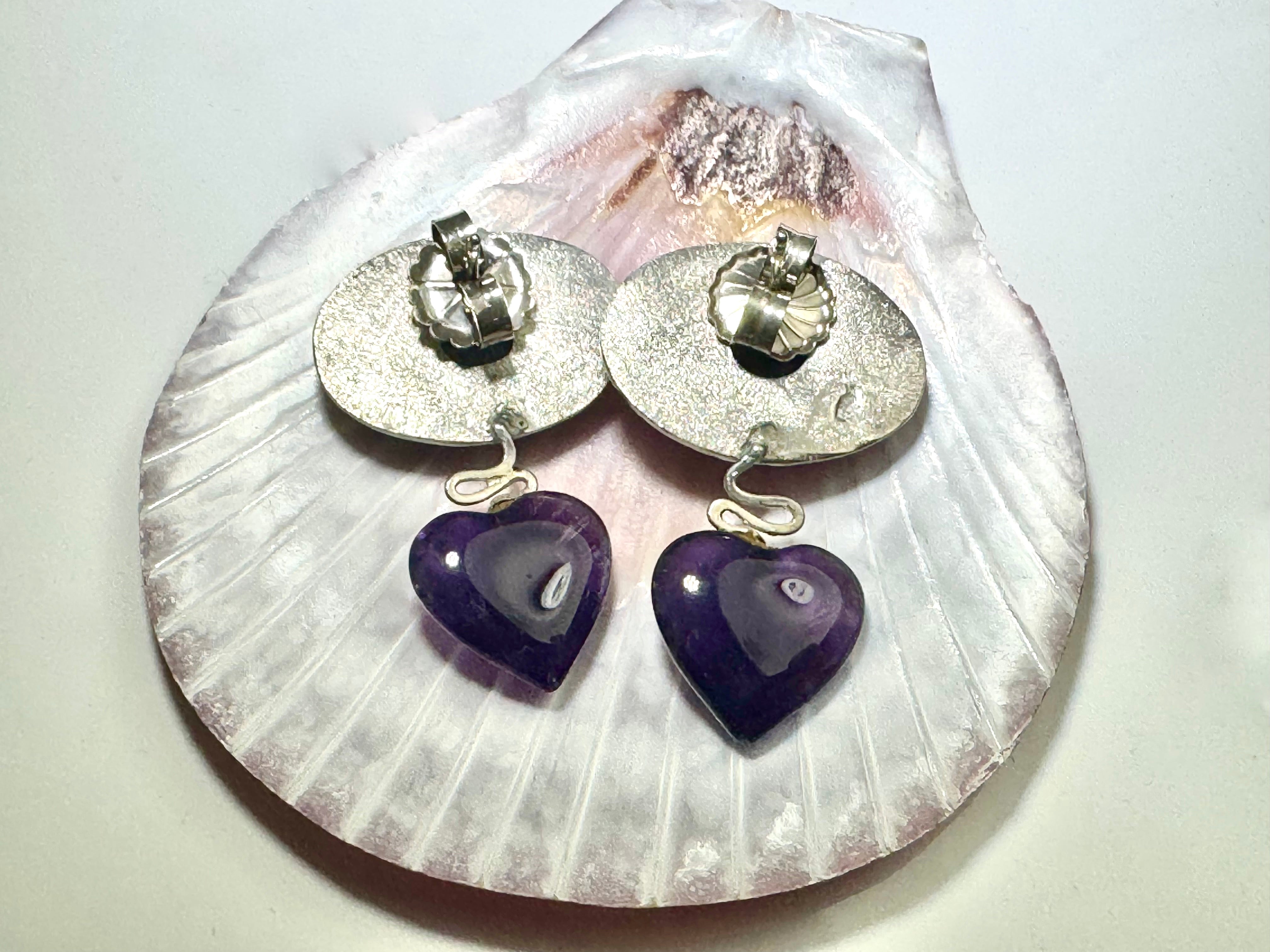 Cobalto Calcite & Amethyst Earrings