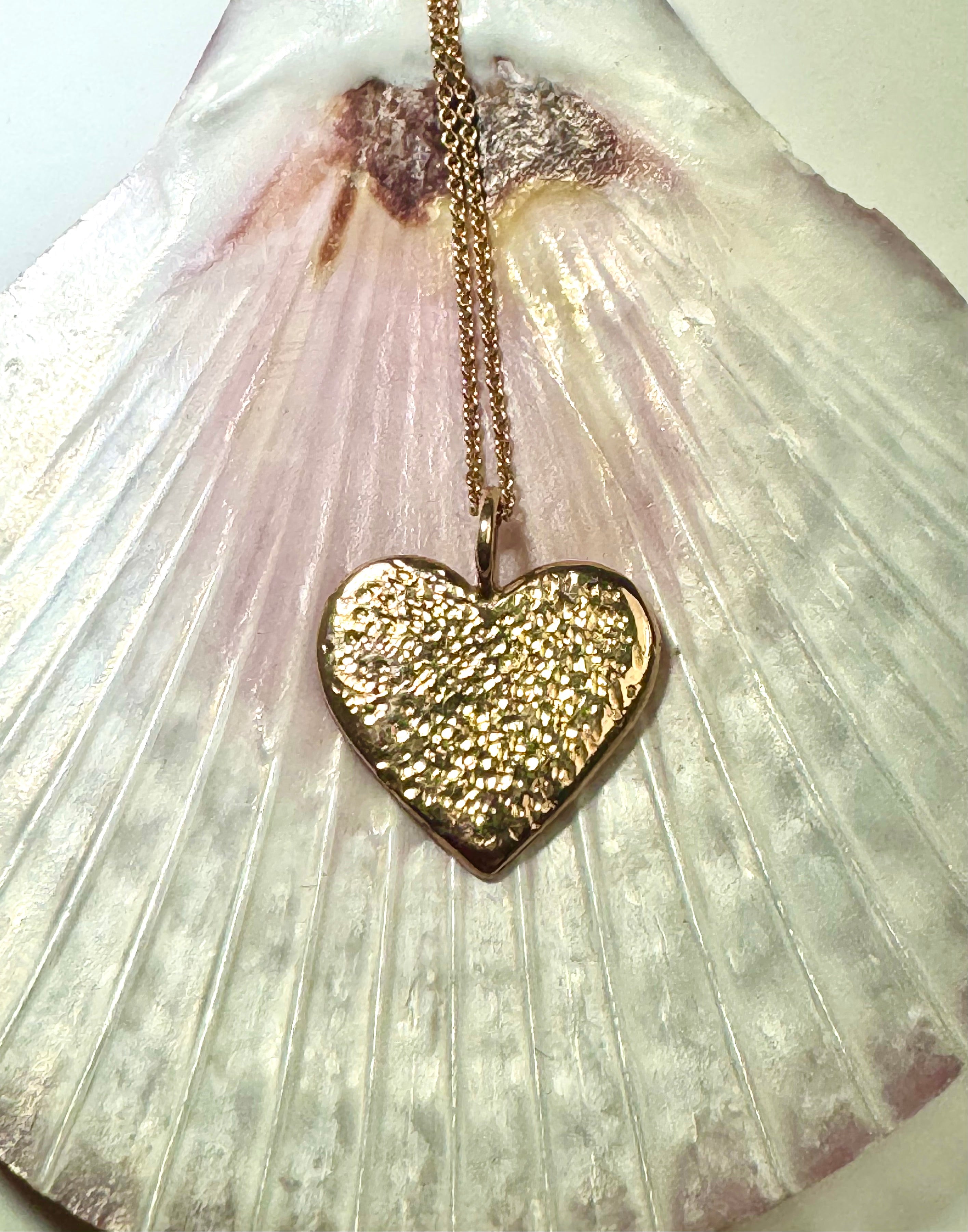 Heart Hammered Rose Gold Pendant