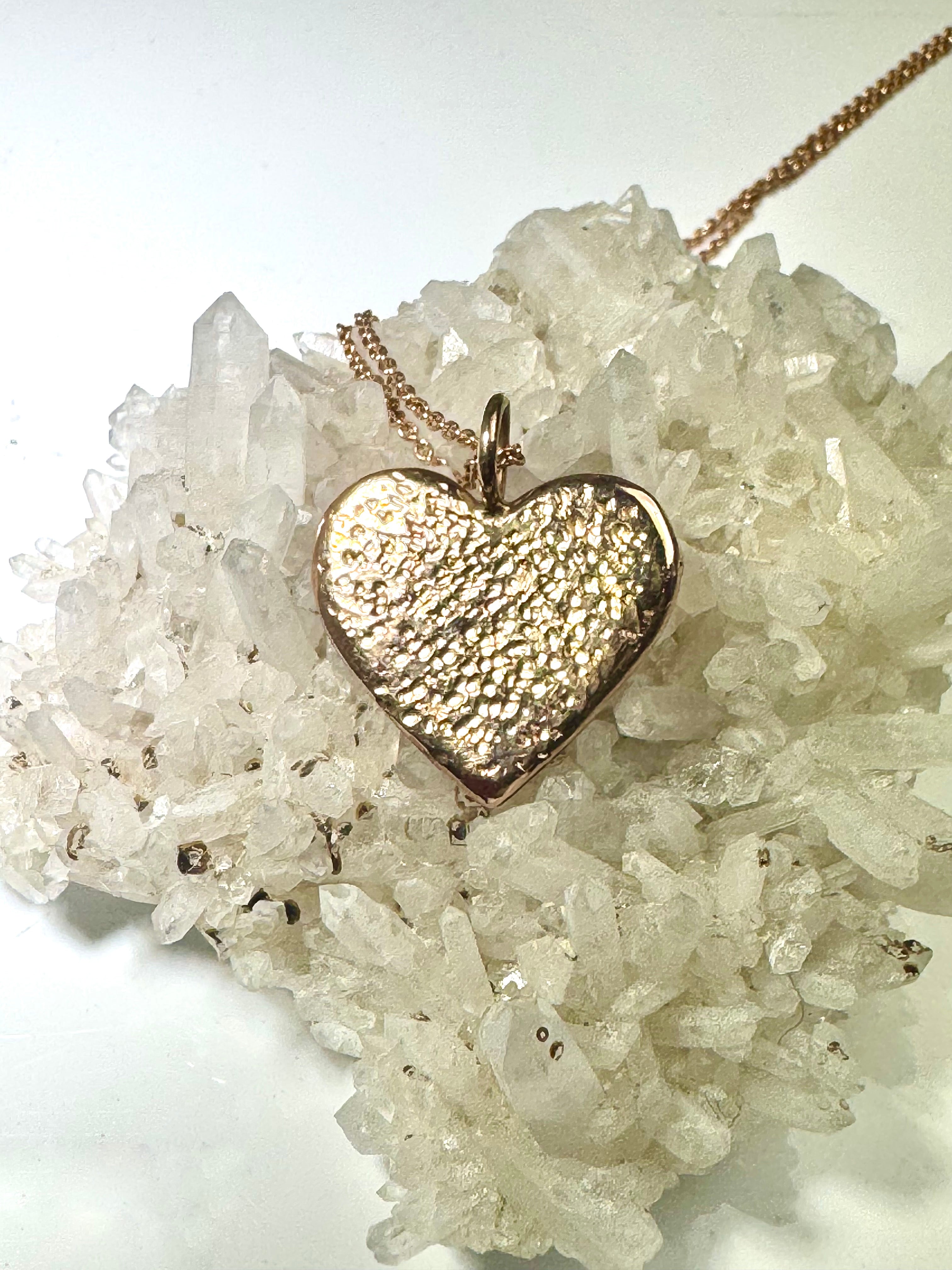 Heart Hammered Rose Gold Pendant