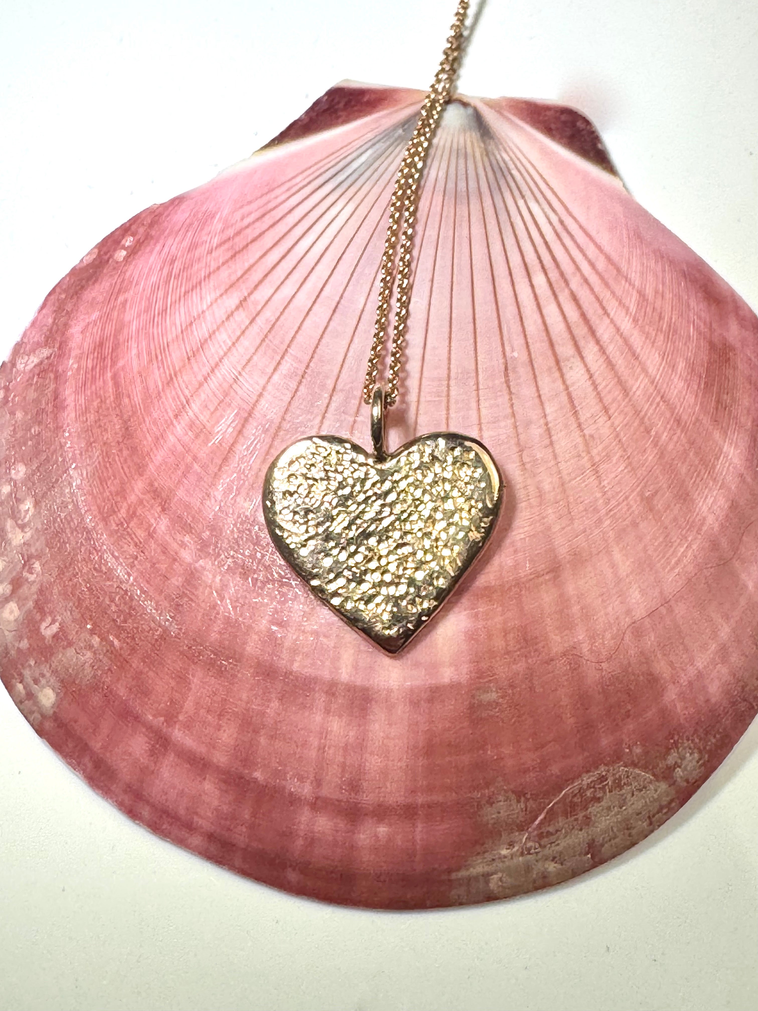 Heart Hammered Rose Gold Pendant