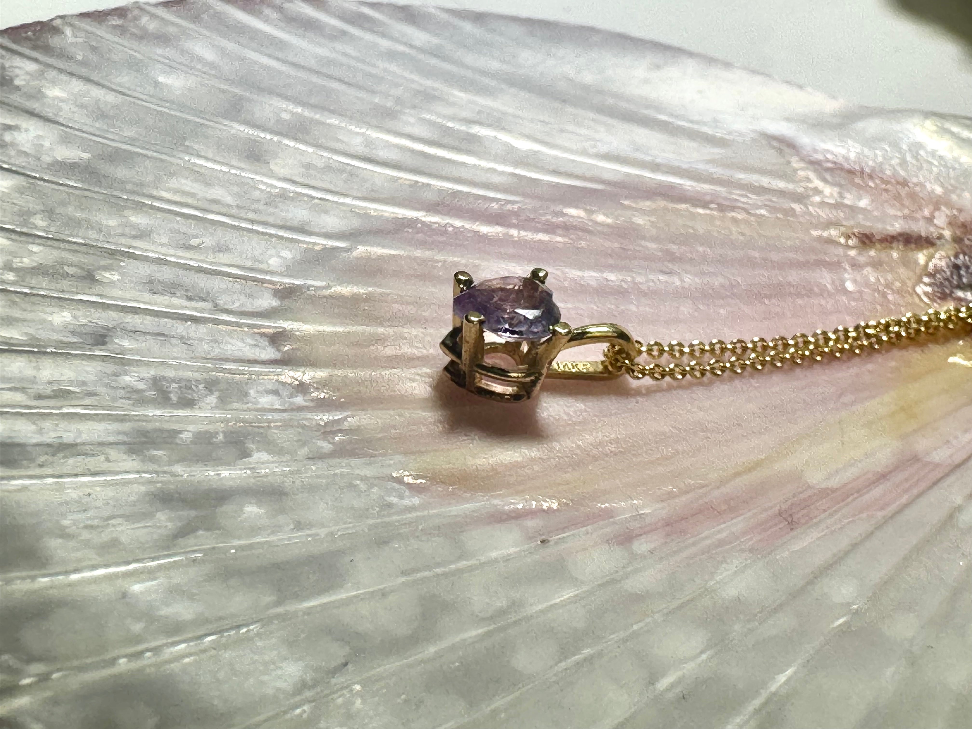 Amethyst Heart 14k Pendant