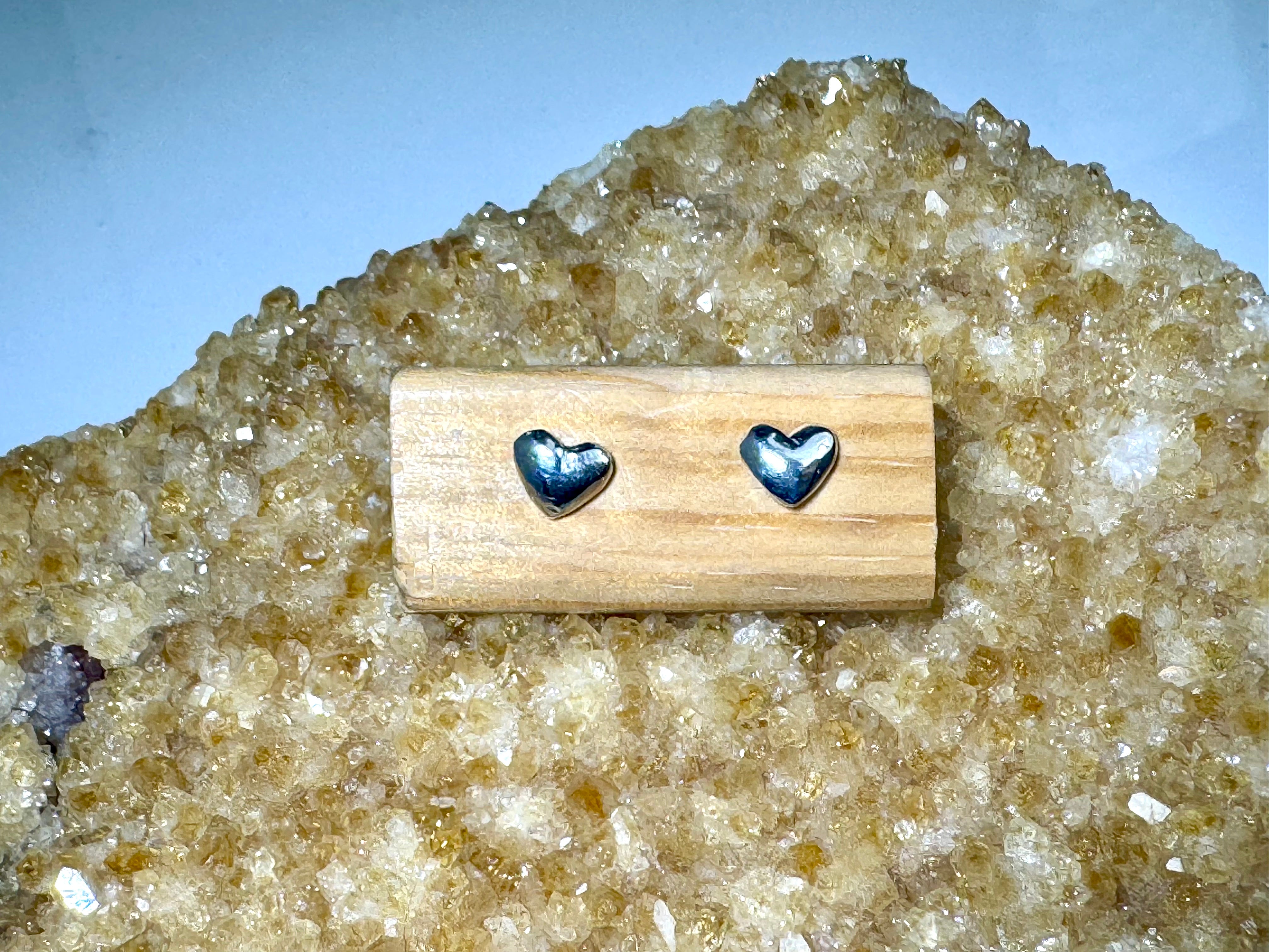 Heart Puffy Sterling Studs