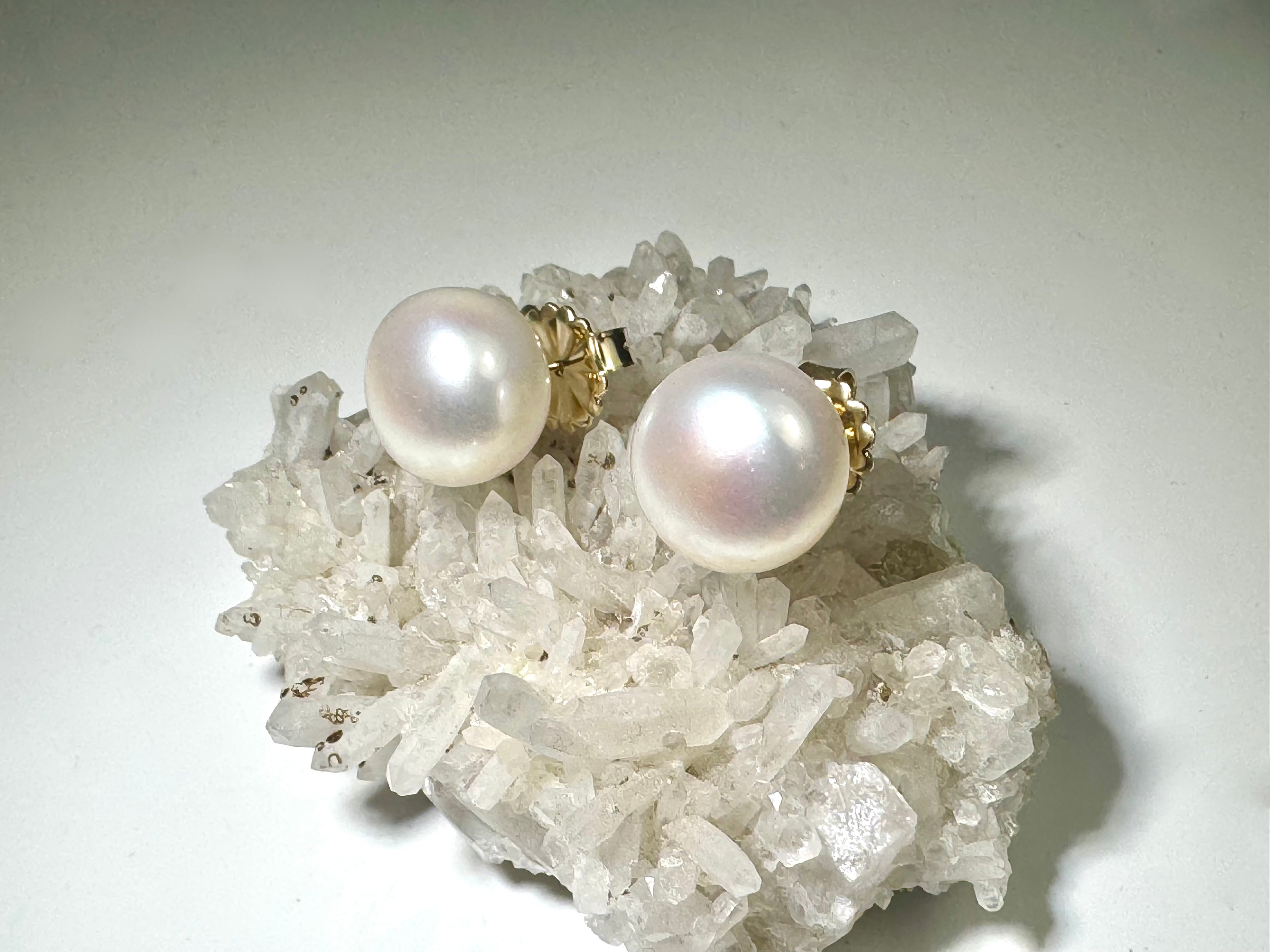 Pearl 13mm 14k Studs