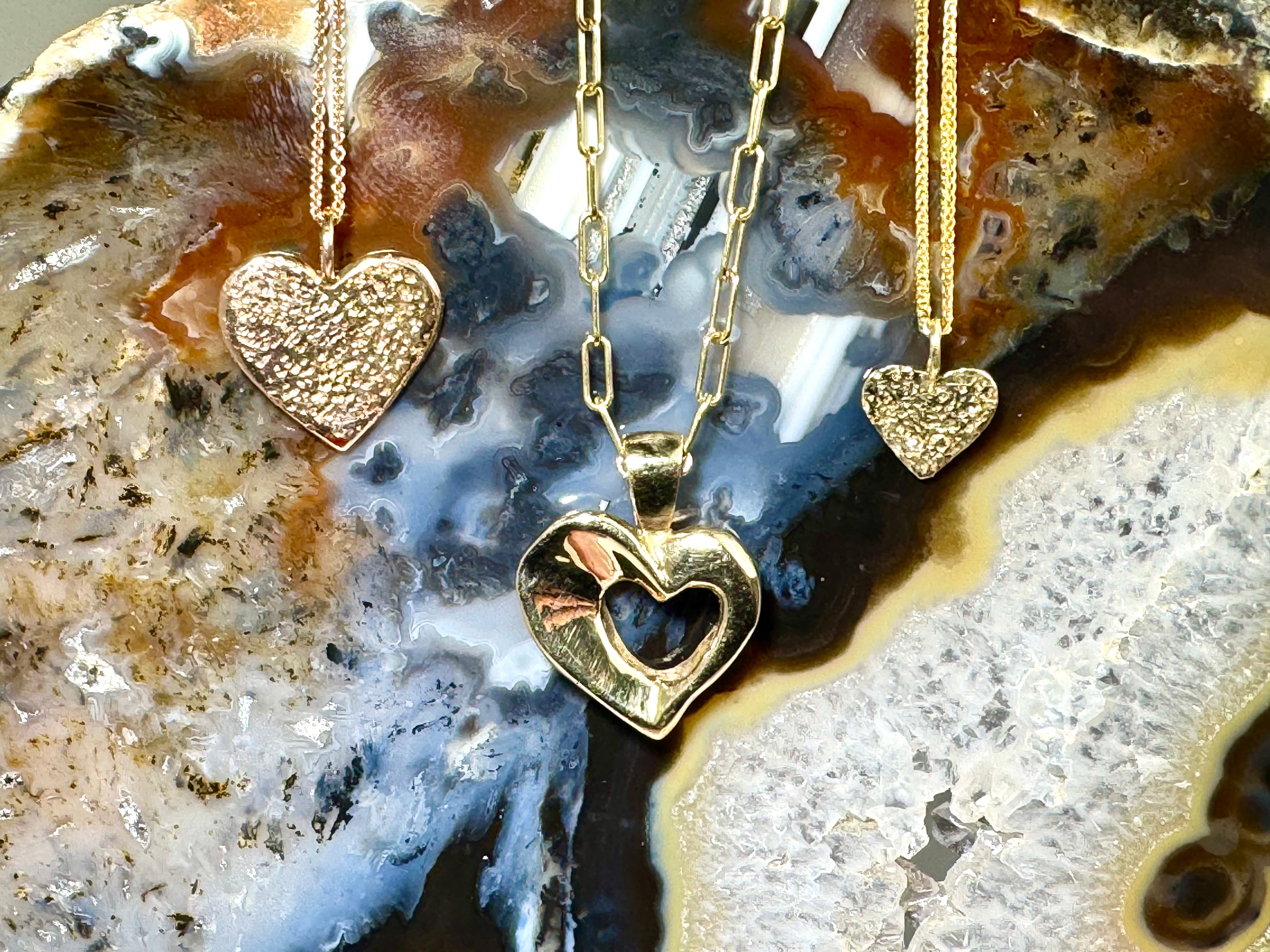 Heart Hammered Rose Gold Pendant