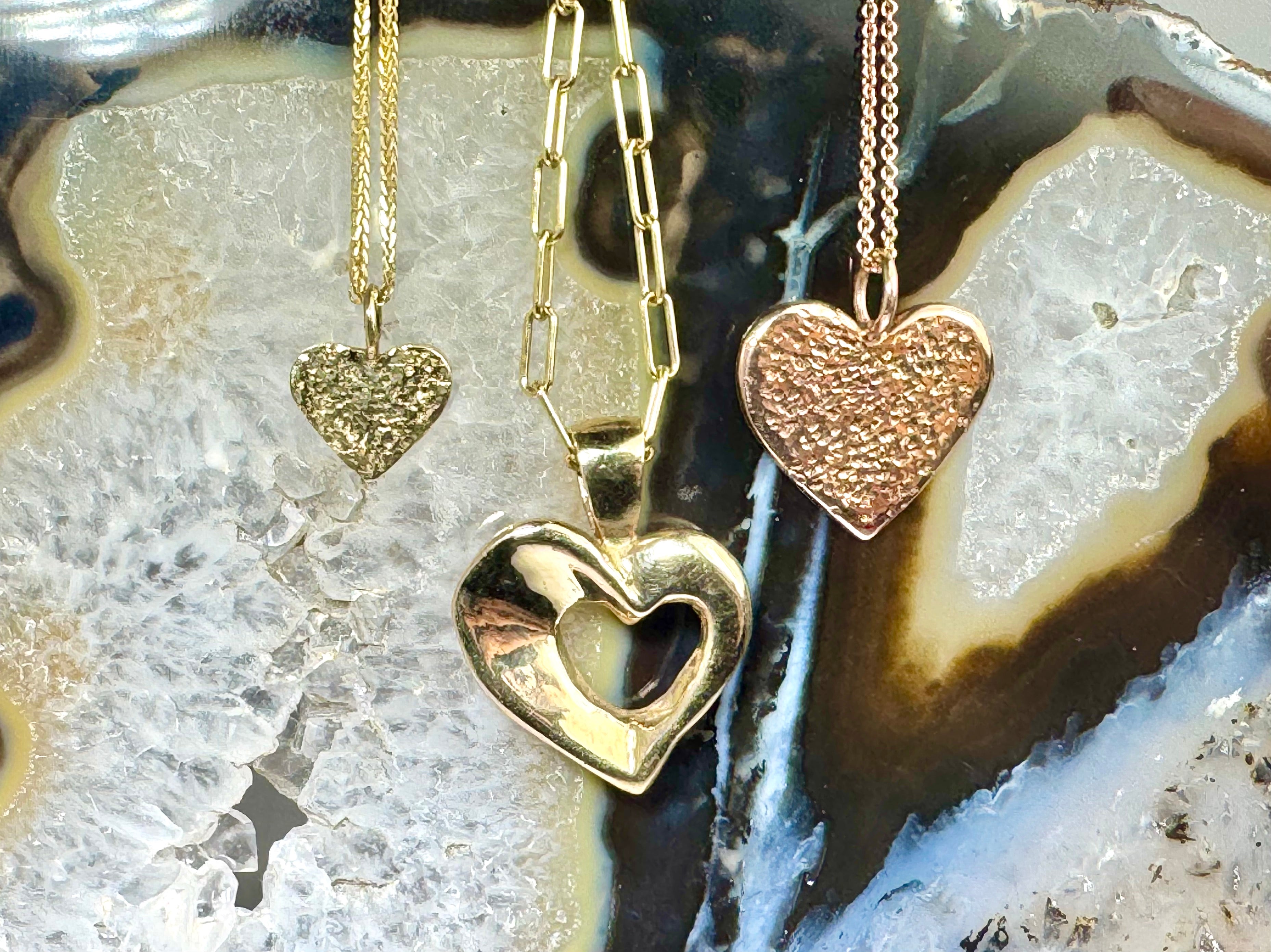 Heart Hammered Rose Gold Pendant