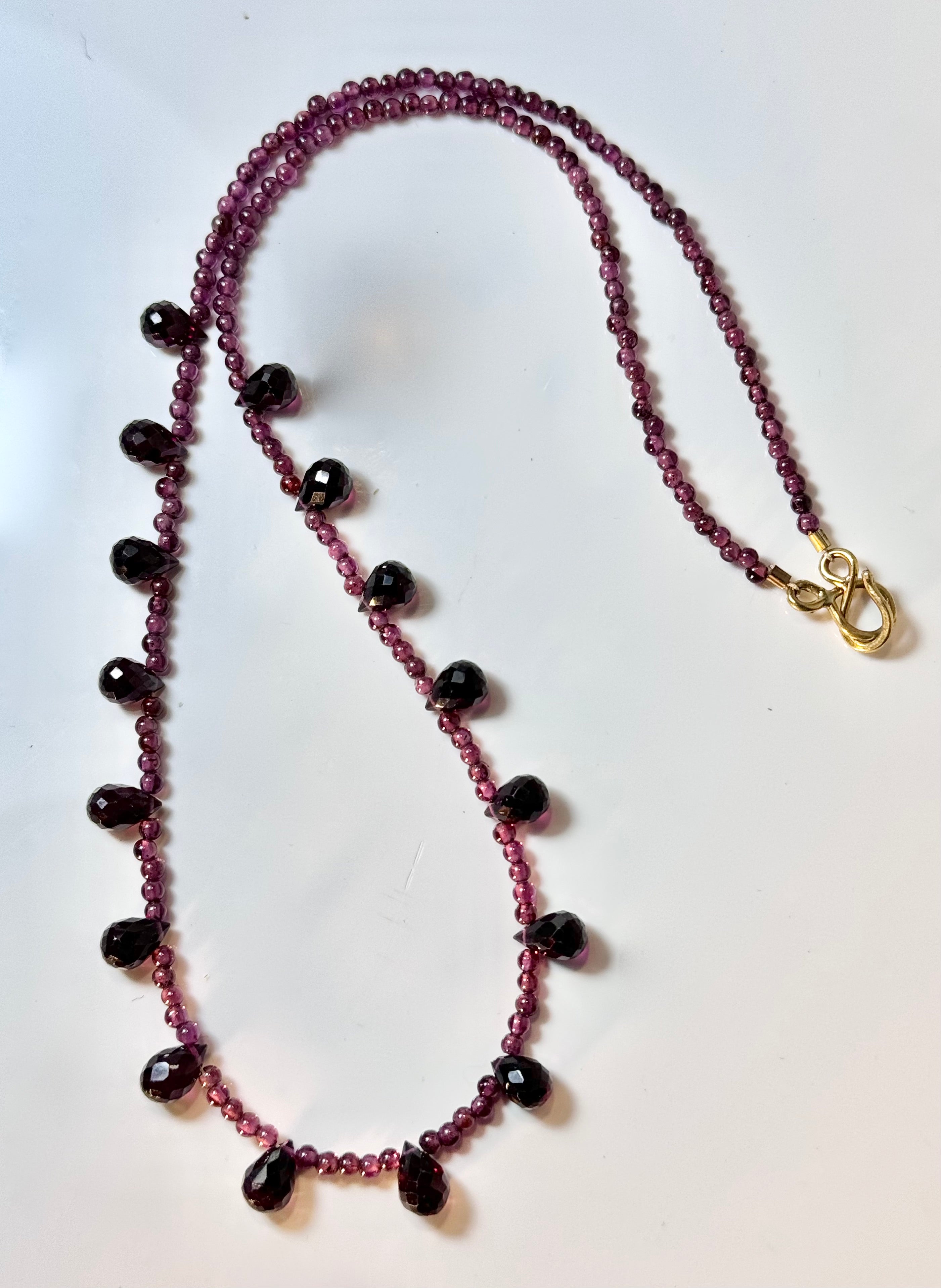 Garnet Briolette 18k Necklace