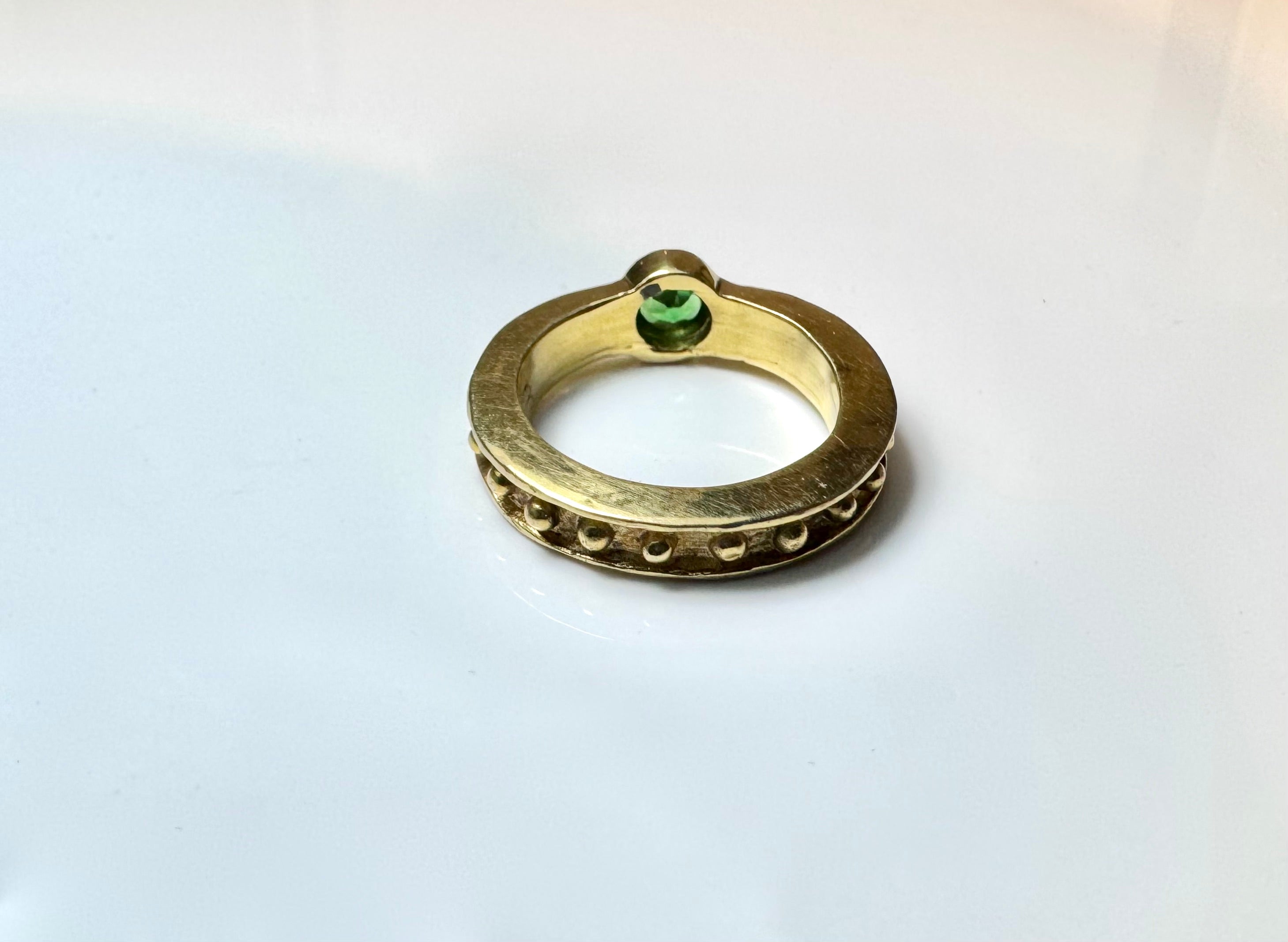 Tsavorite Garnet Beaded 18k Ring