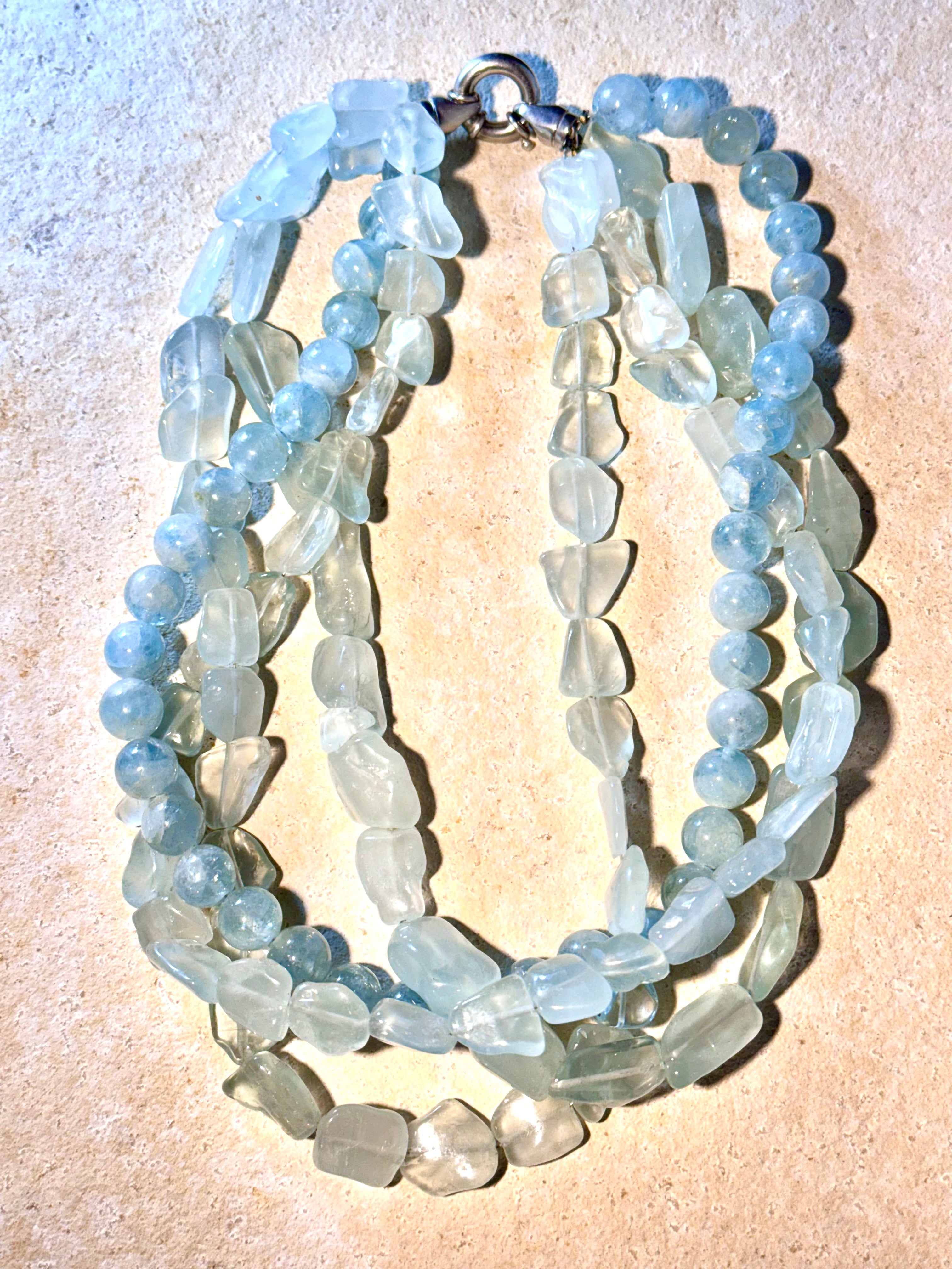 Aquamarine 4 Strand Necklace