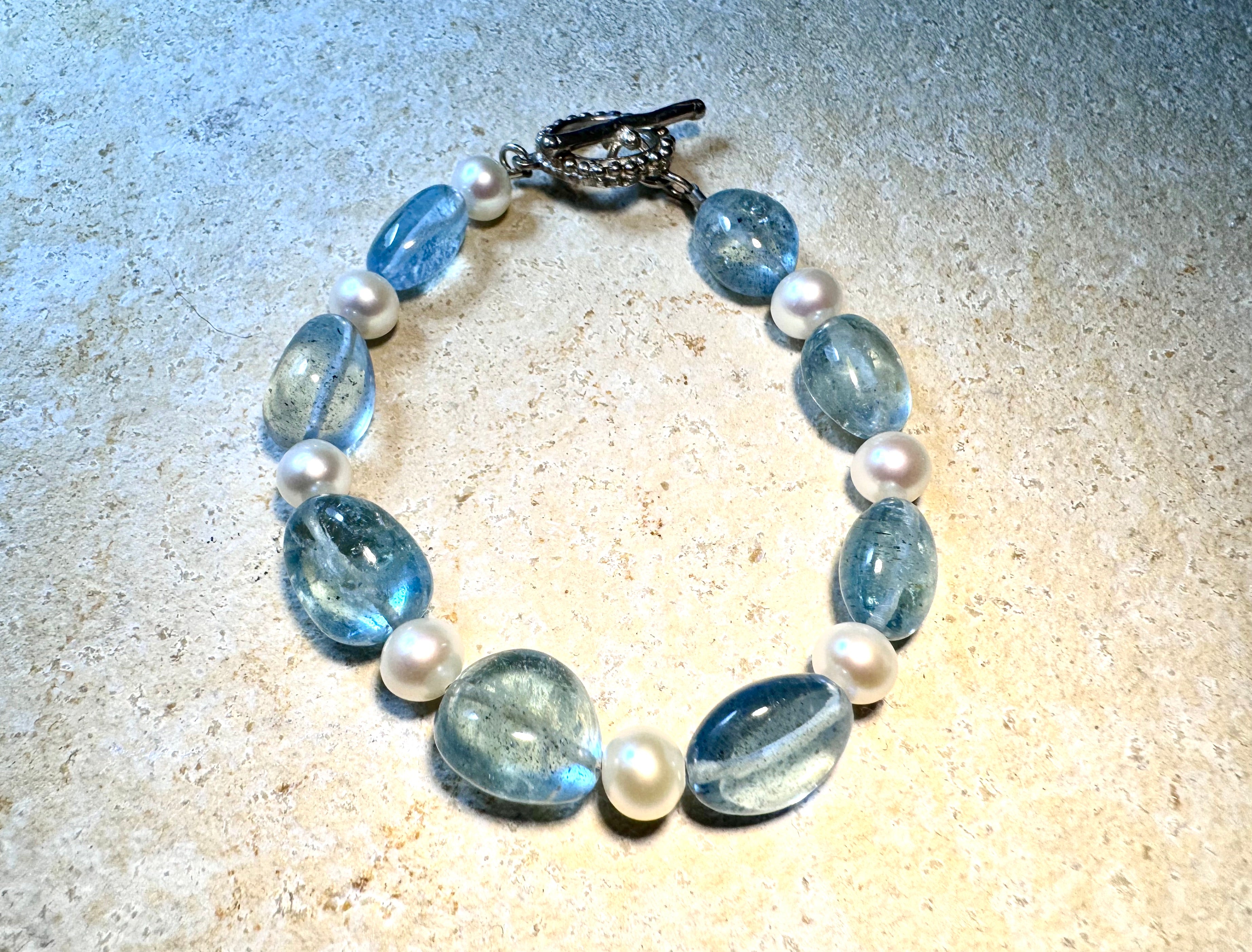 Aquamarine Pearl Bracelet