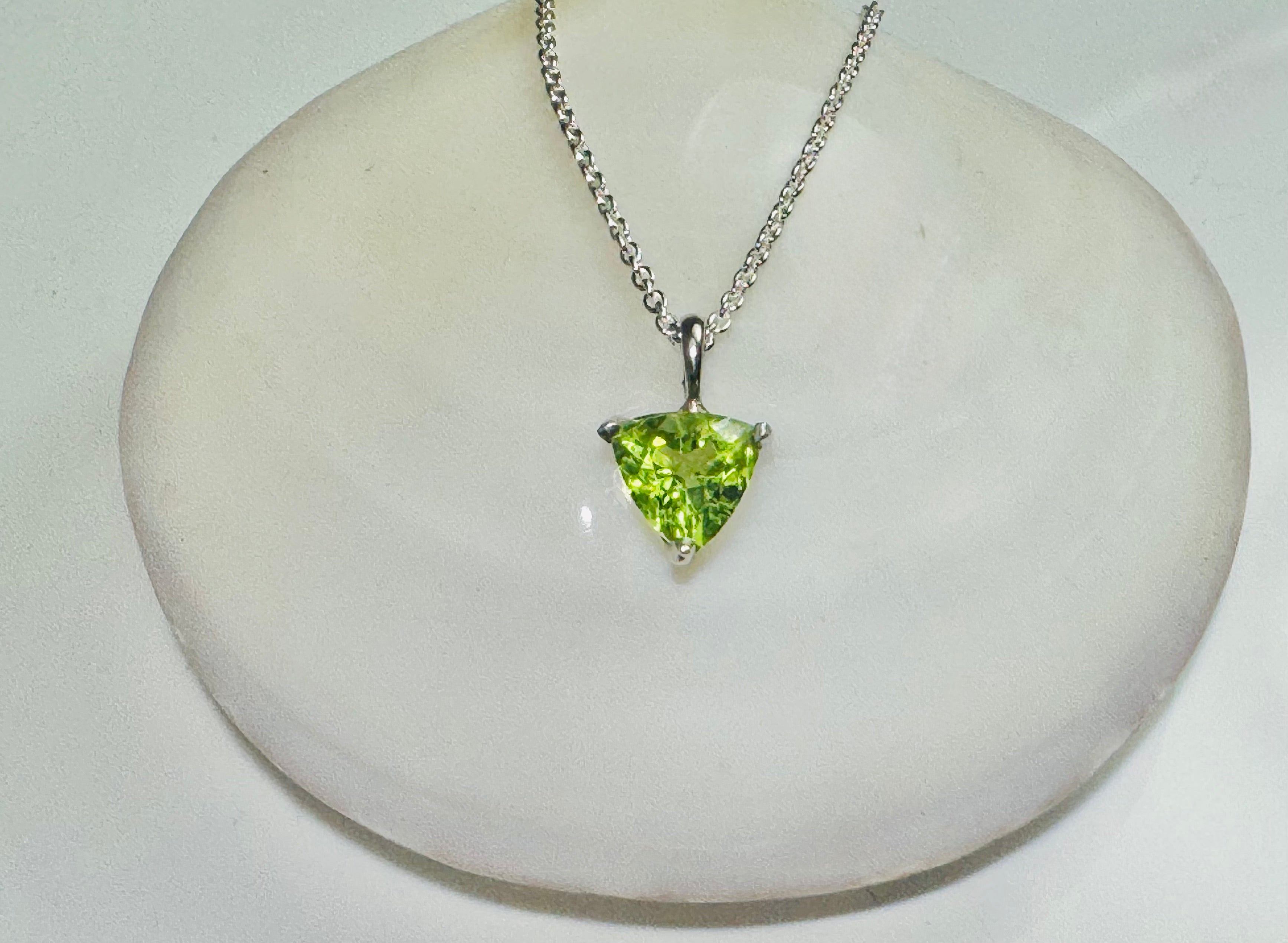 Peridot Trillion Sterling Pendant