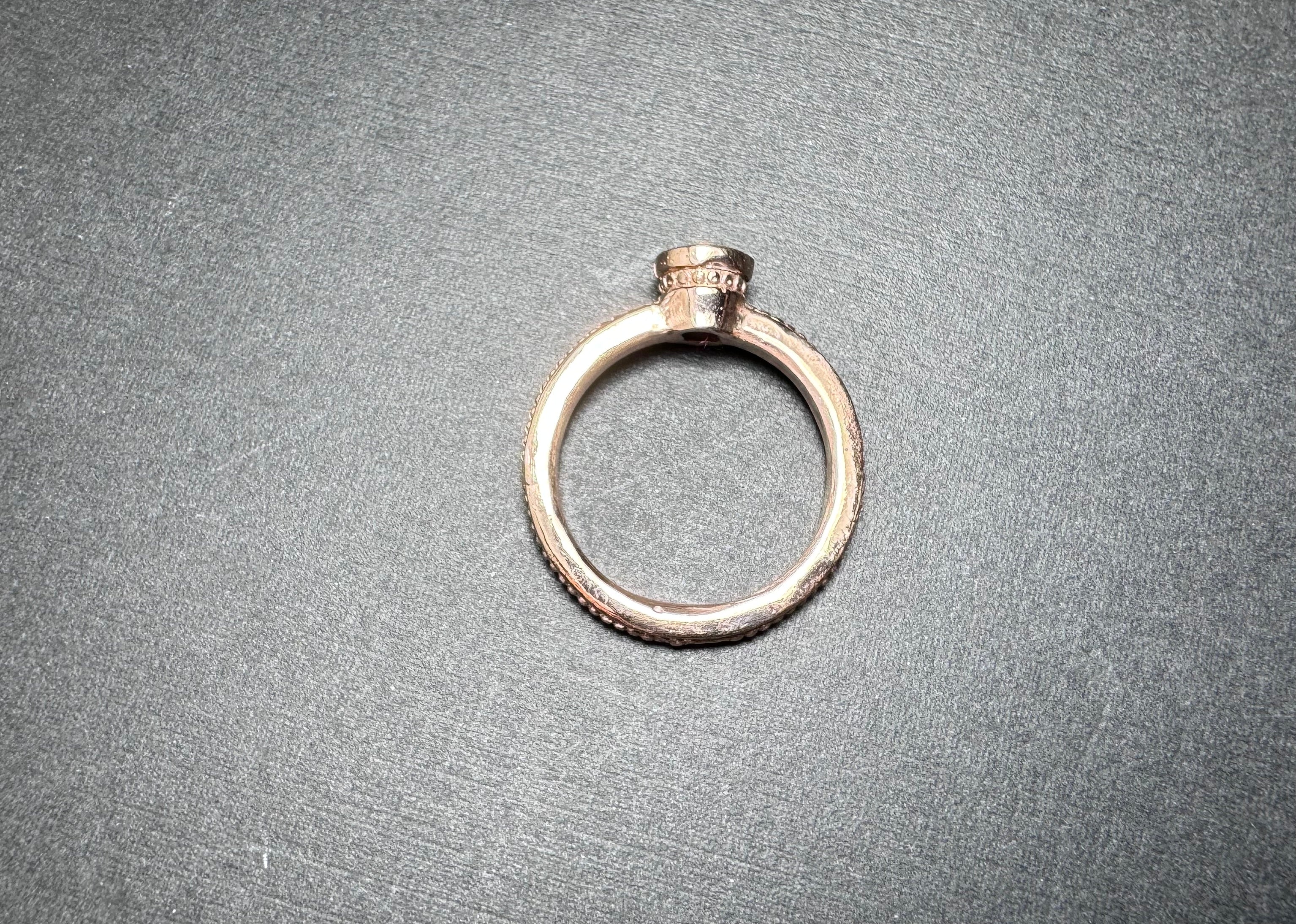 Sapphire Rose Gold Beaded Ring