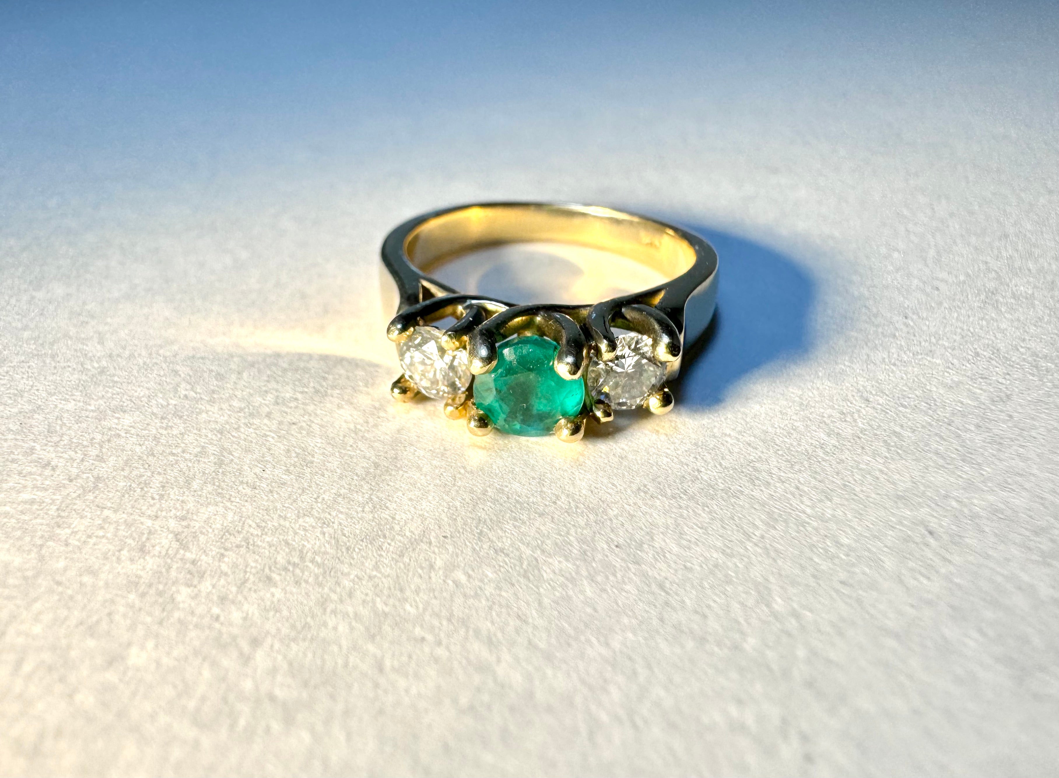Emerald and Diamond 14k Ring