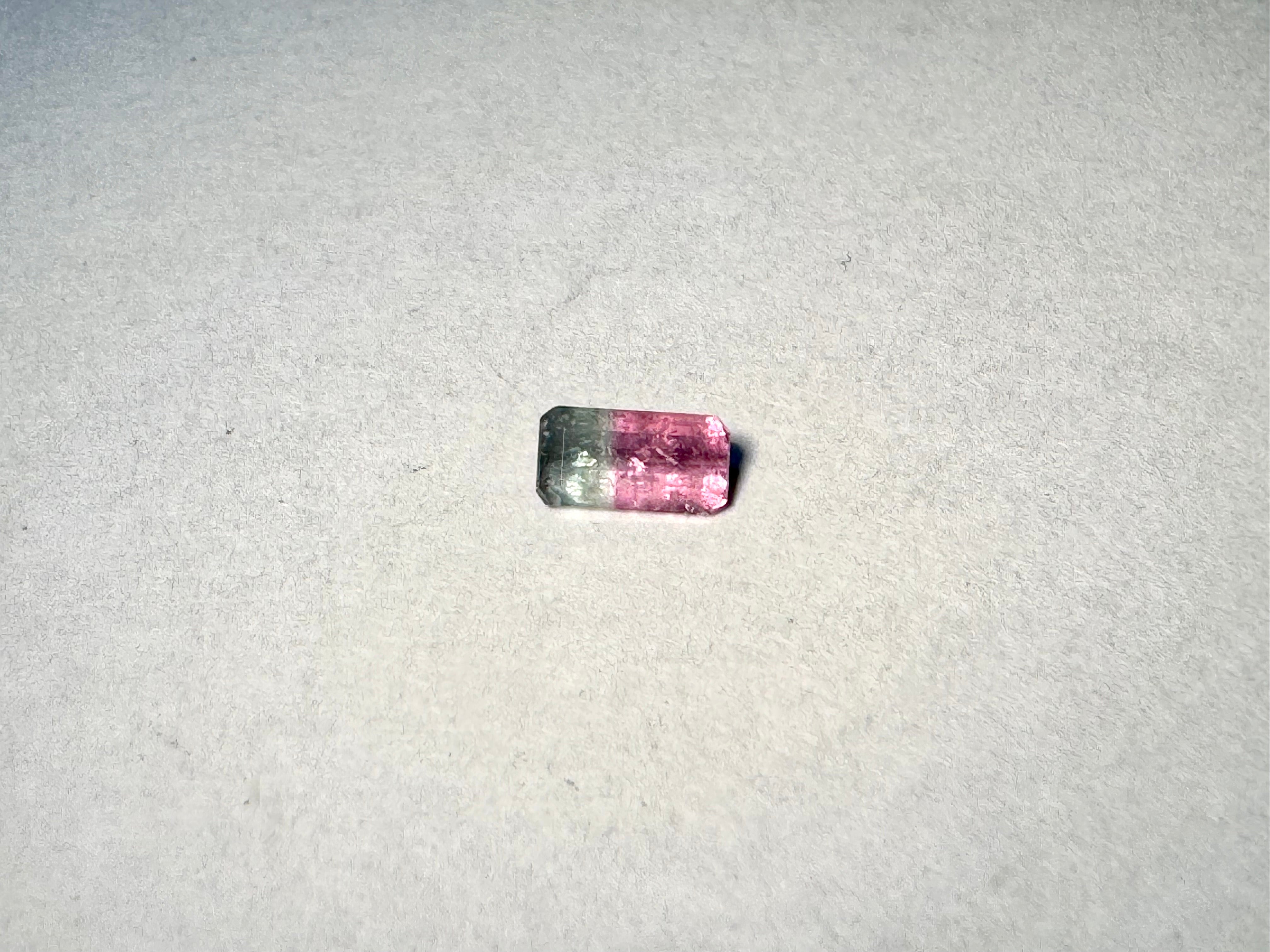 Maine Watermelon Tourmaline Loose Emerald Cut