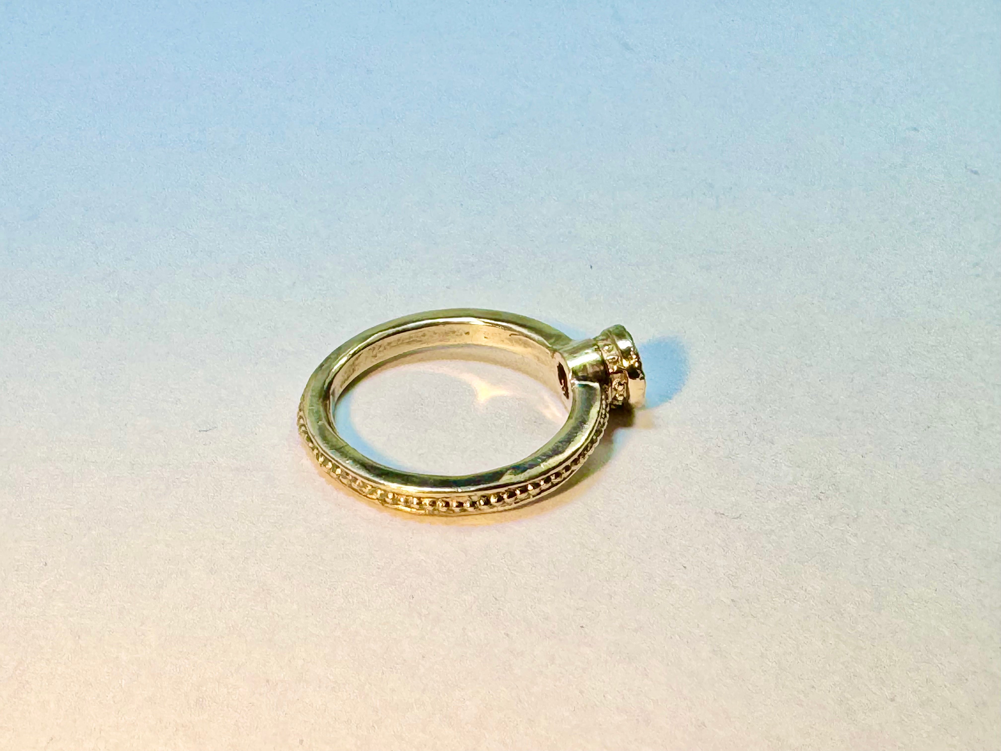 Pink Sapphire Beaded Shank 14k Ring