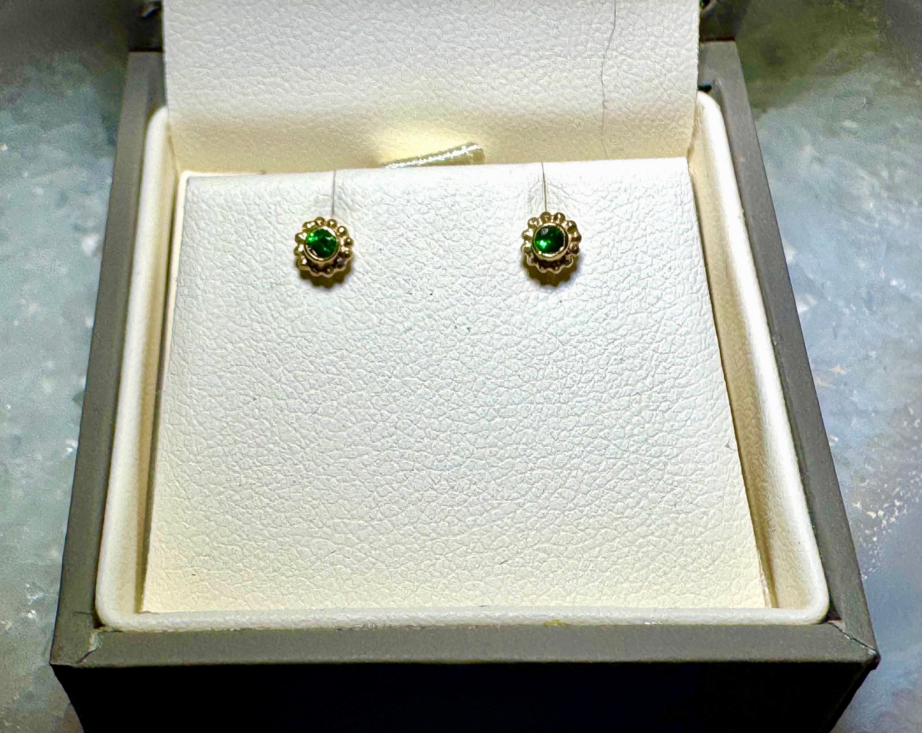 Tsavorite Garnet Beaded Studs