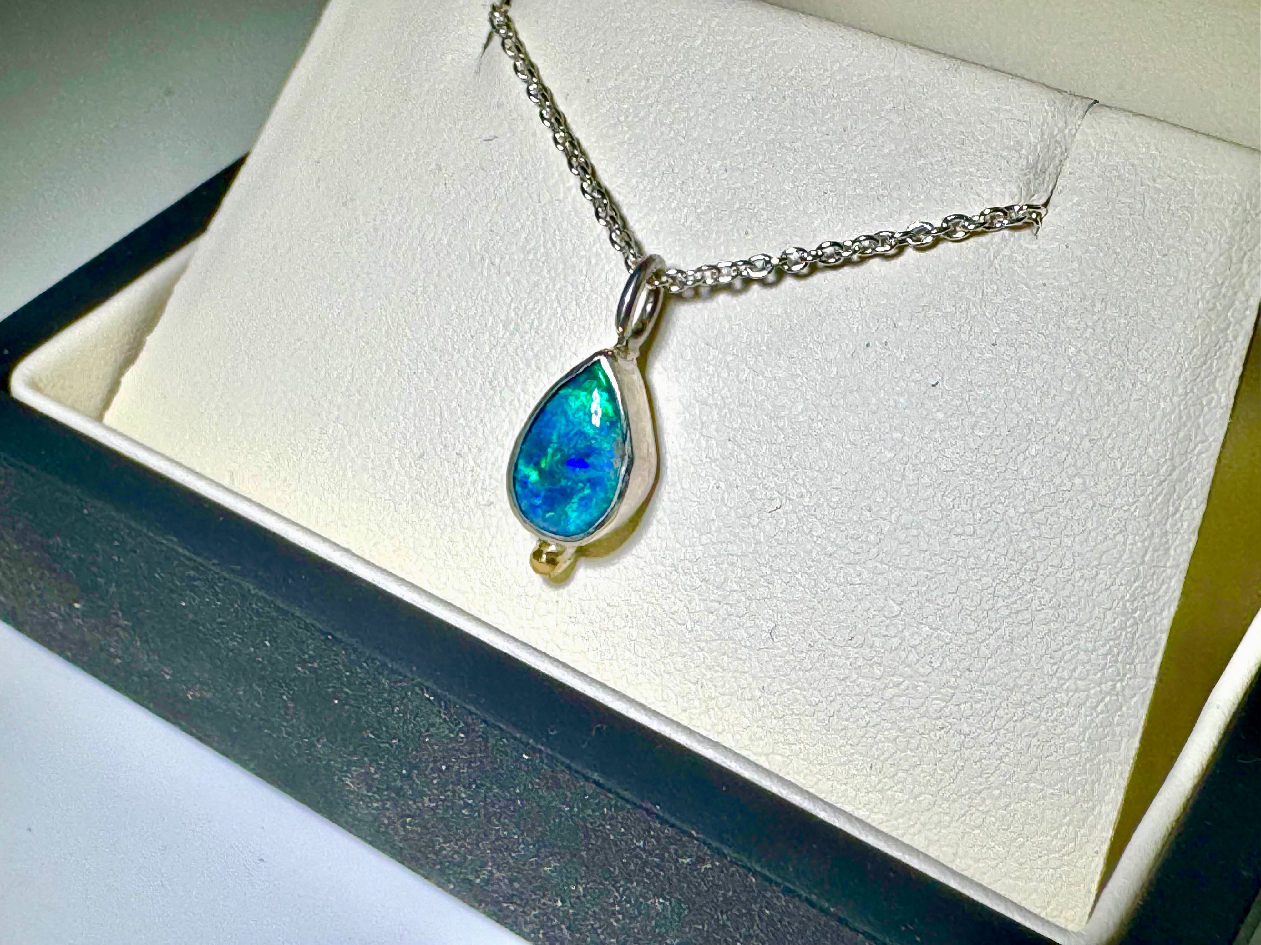 Black Opal Two Tone Pendant