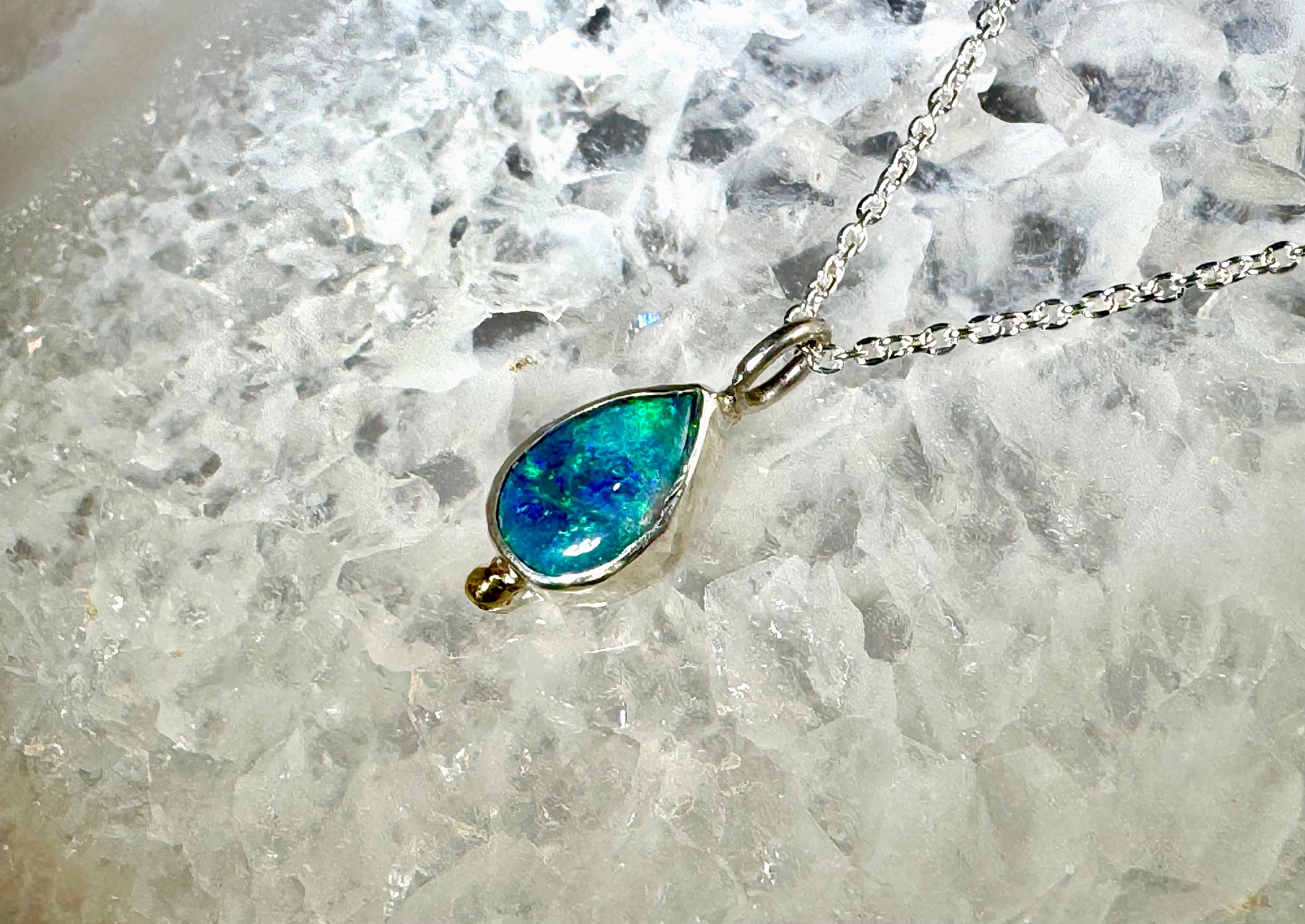 Black Opal Two Tone Pendant