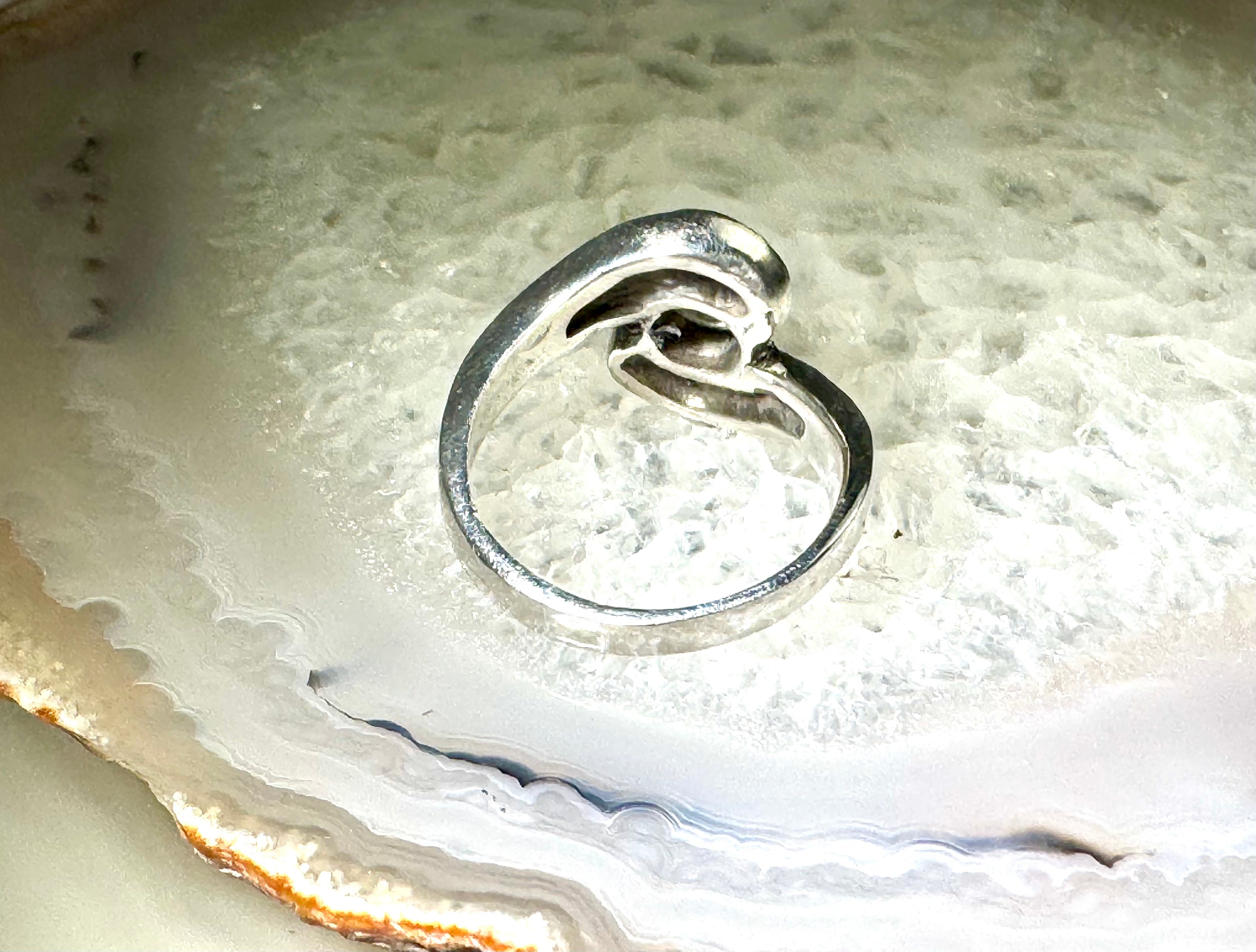 Moonstone Bypass Sterling Ring