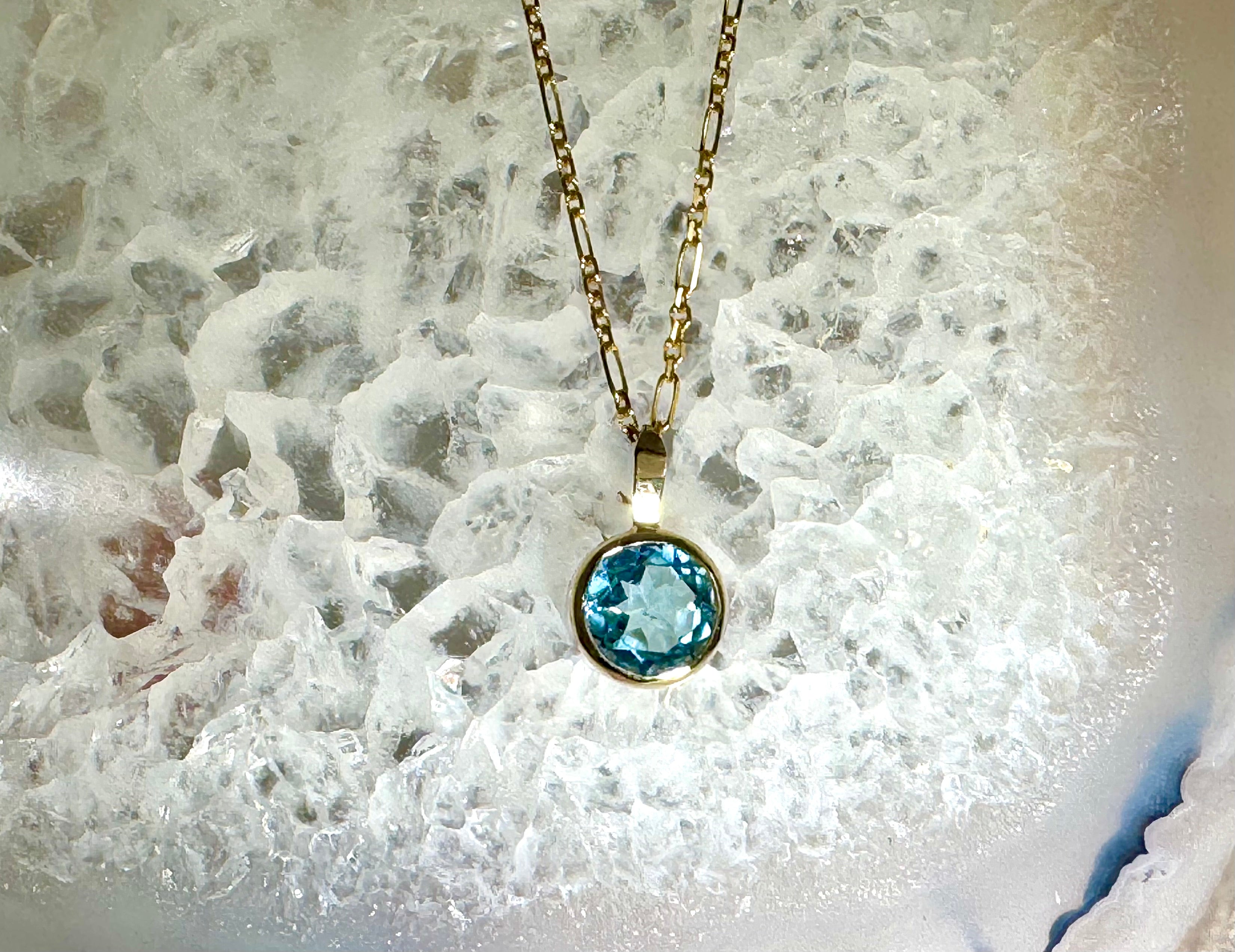 Blue Topaz 14k Pendant