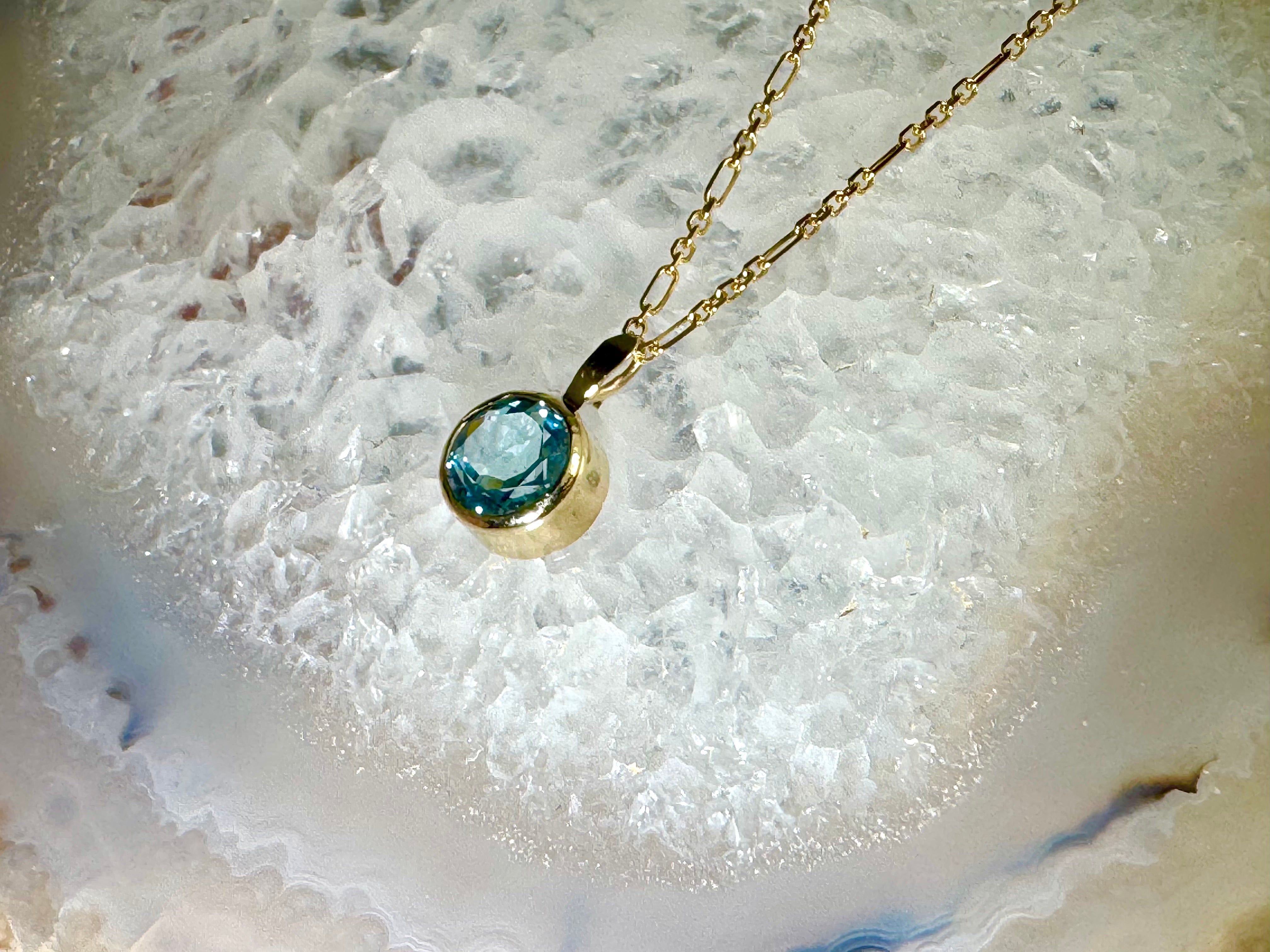 Blue Topaz 14k Pendant