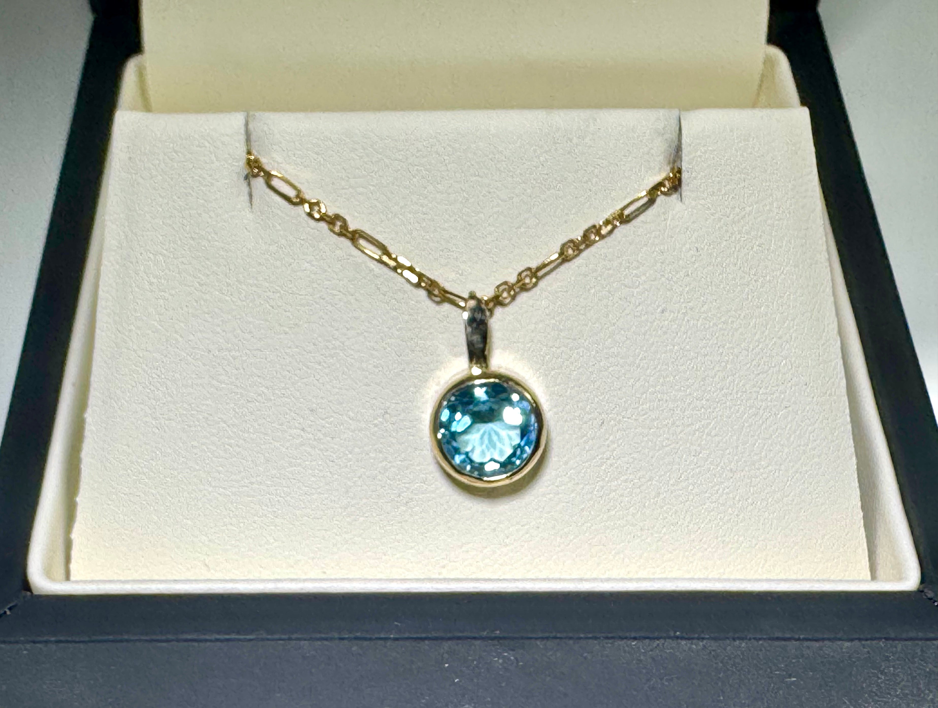 Blue Topaz 14k Pendant