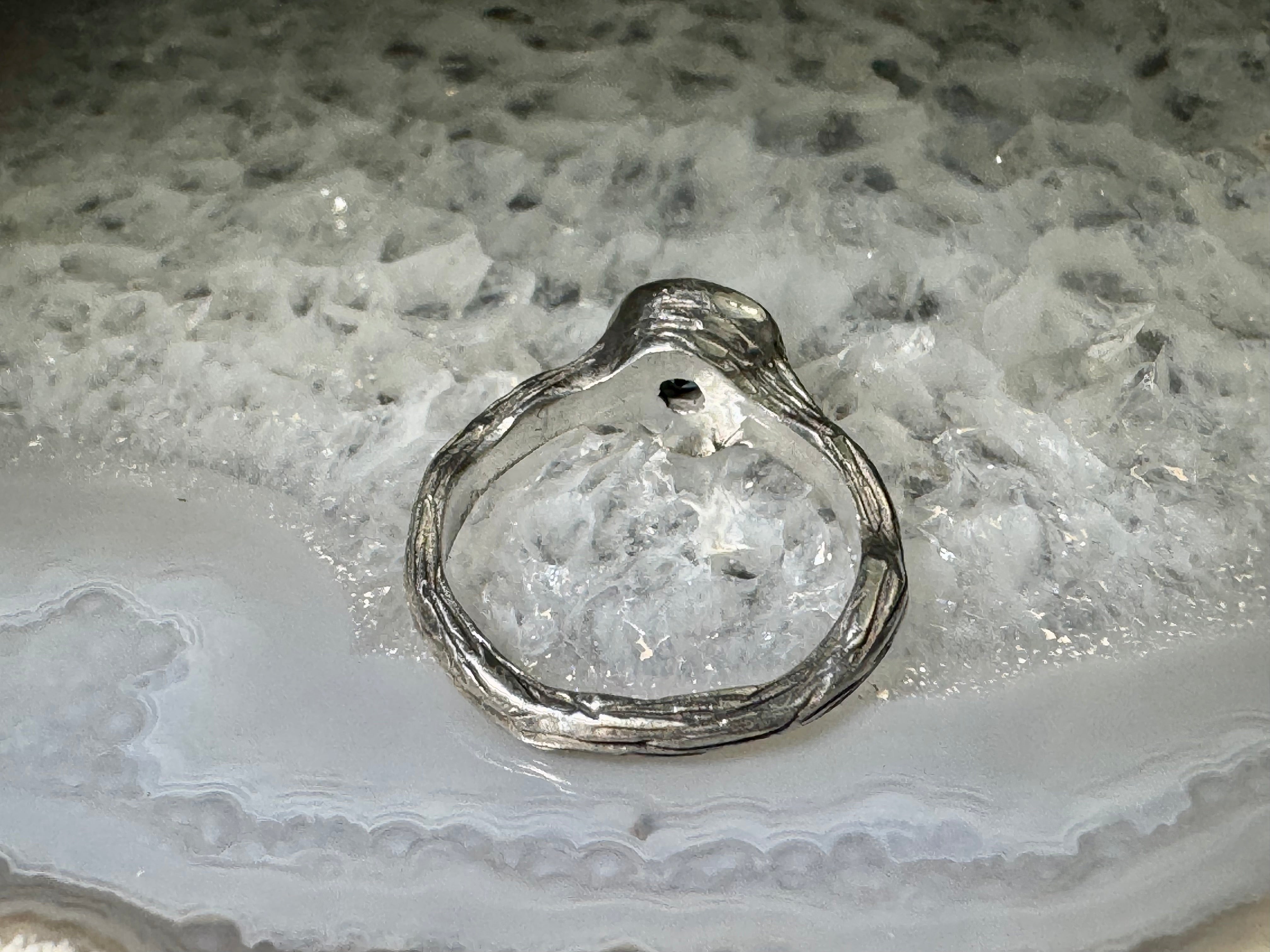 Aquamarine Bark Sterling Ring