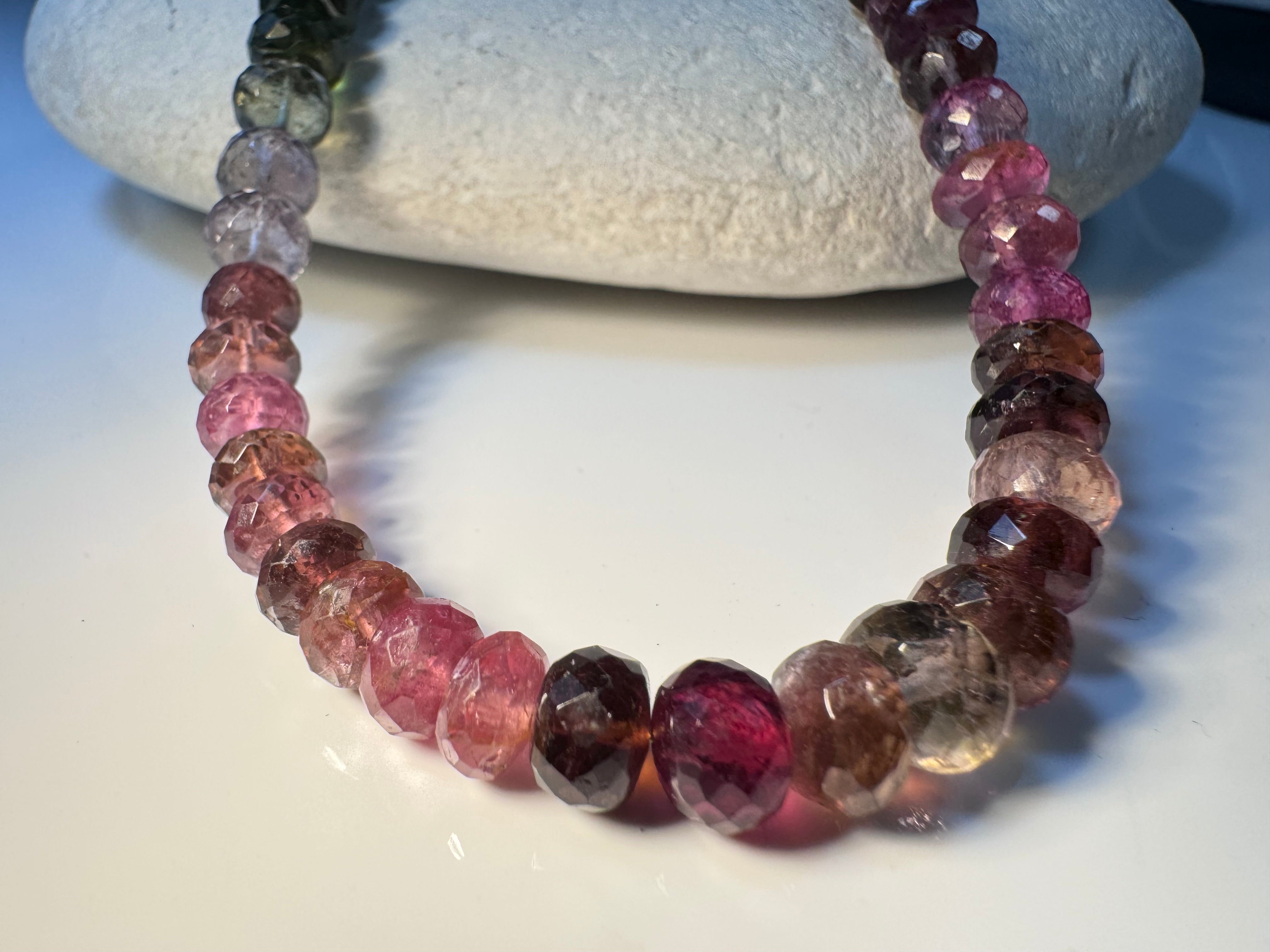 Tourmaline Multi Color 14k Bead Necklace