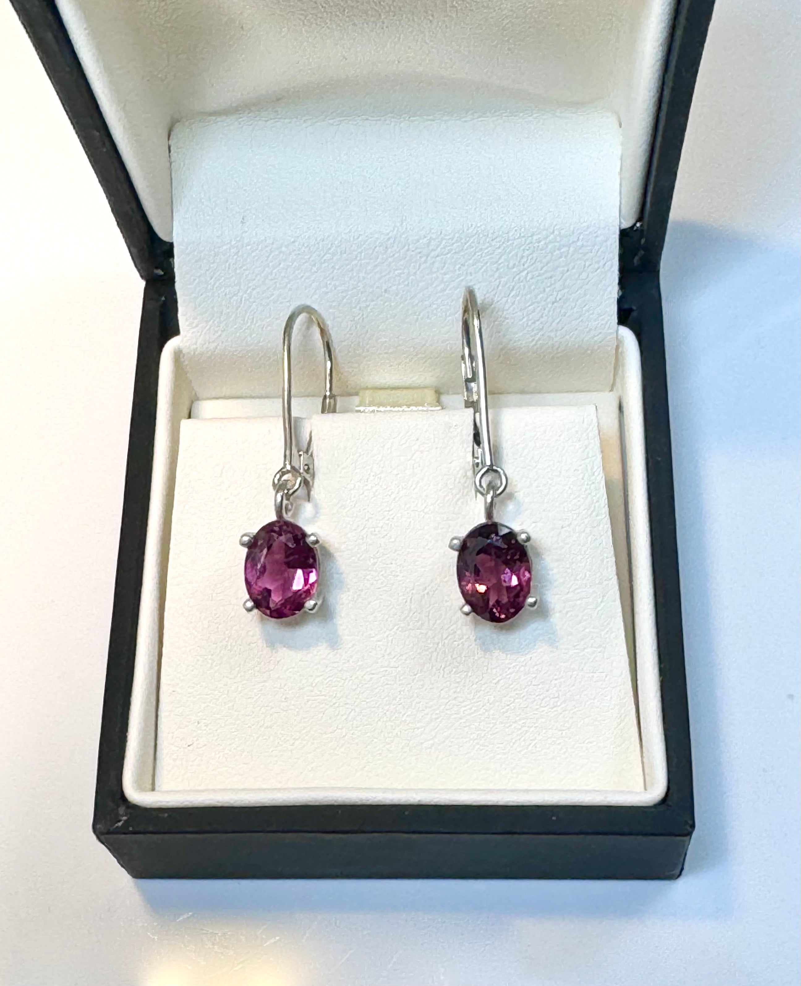 Pink Tourmaline Faceted Lever Back Sterling Earrings