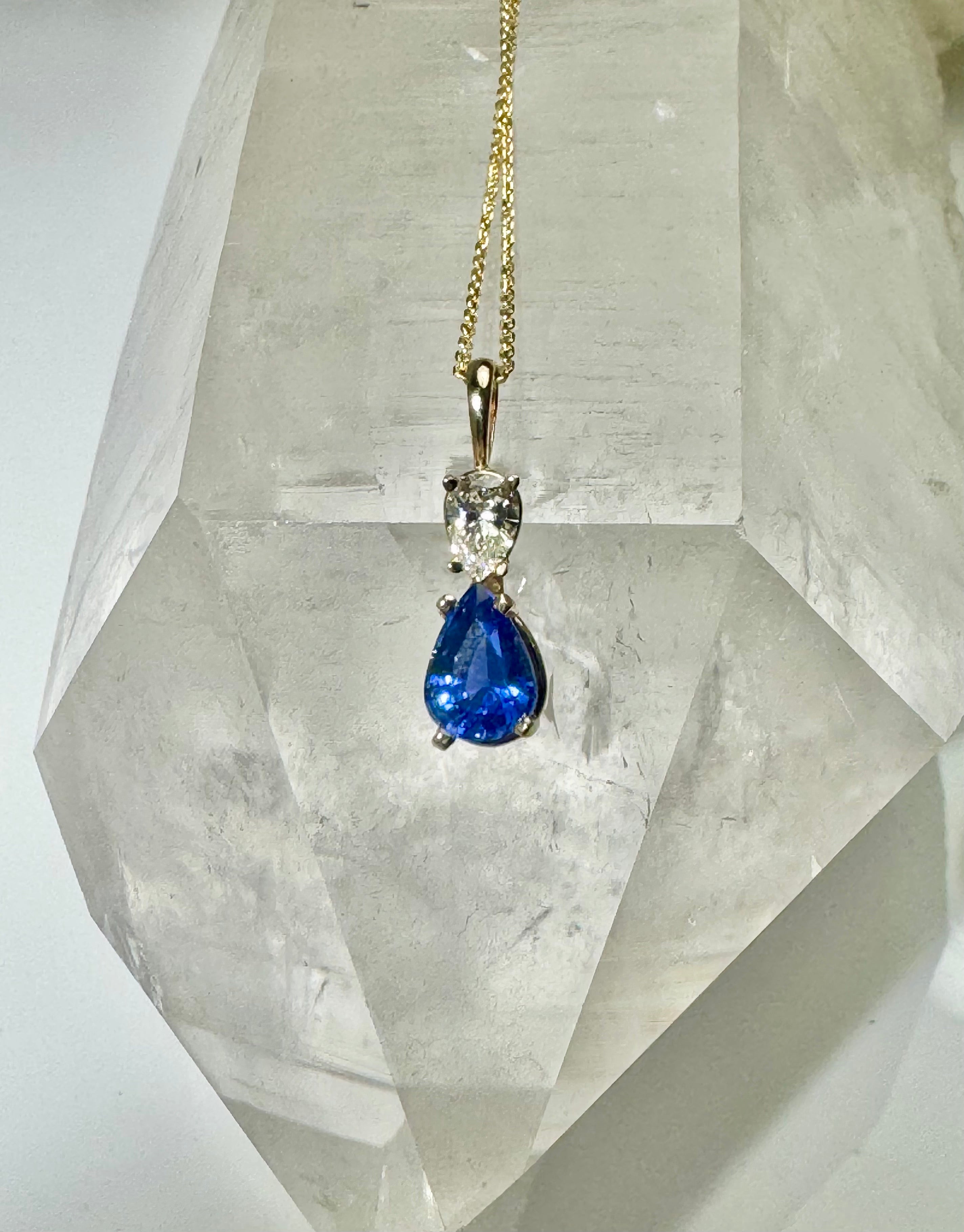 Sapphire & Diamond 14k Pendant