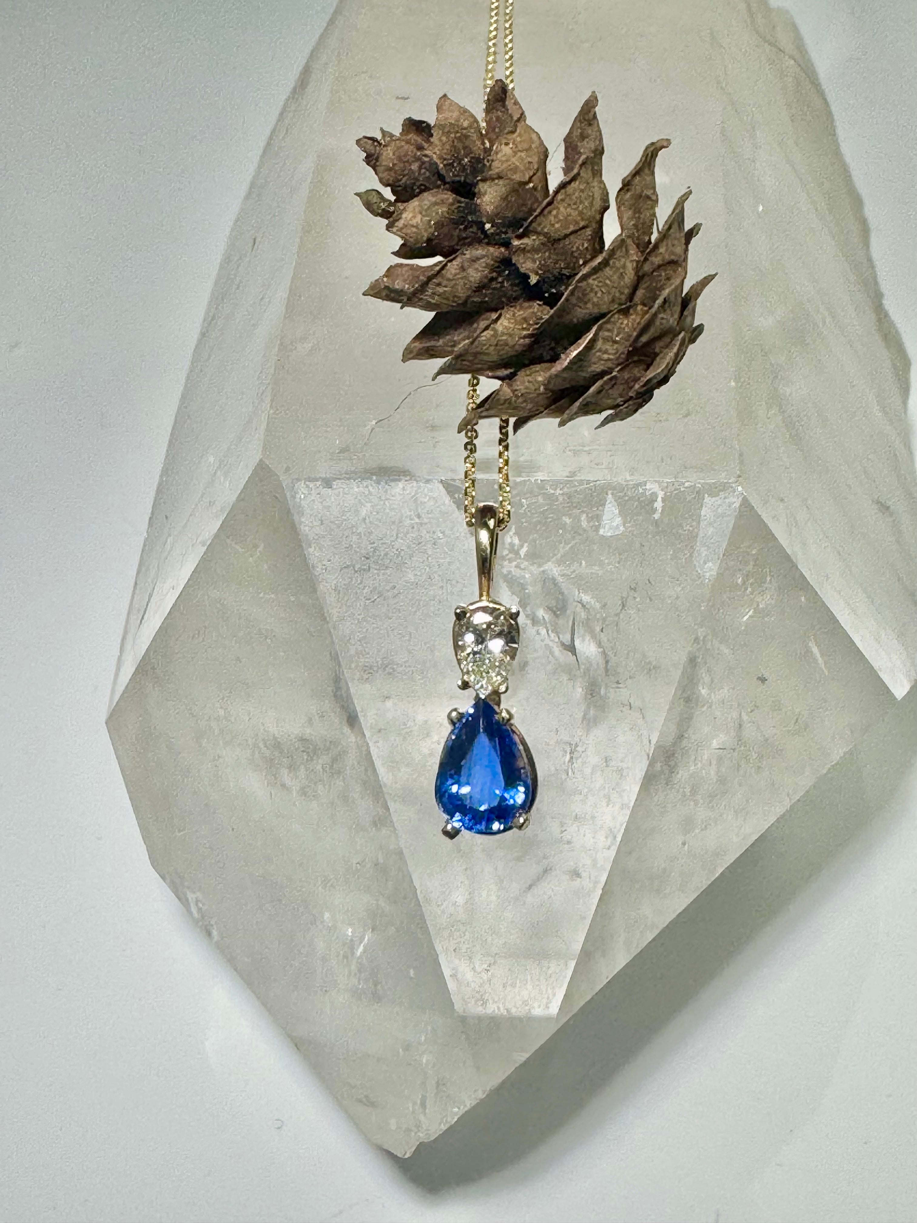 Sapphire & Diamond 14k Pendant