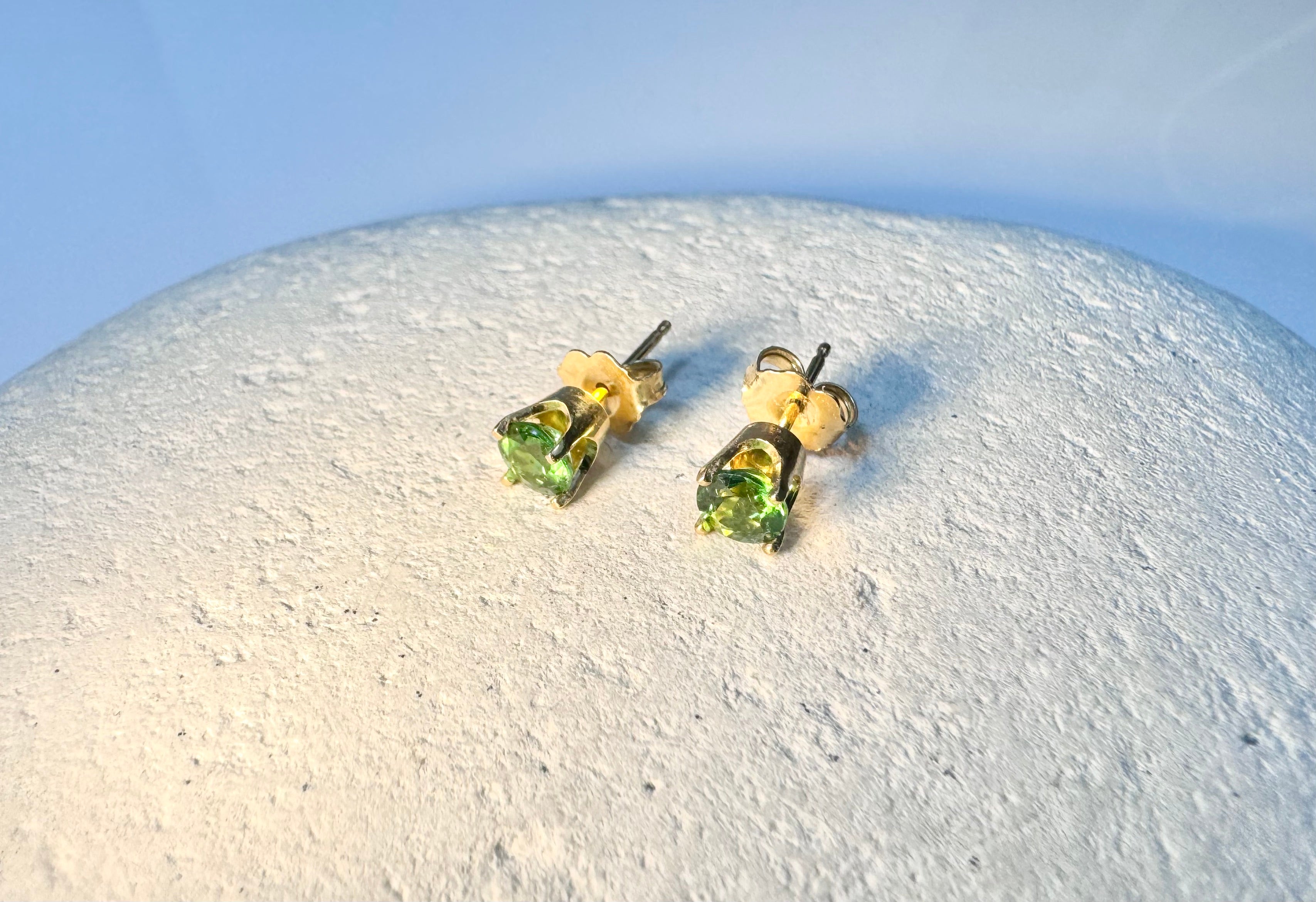 Green Tourmaline 14k Studs