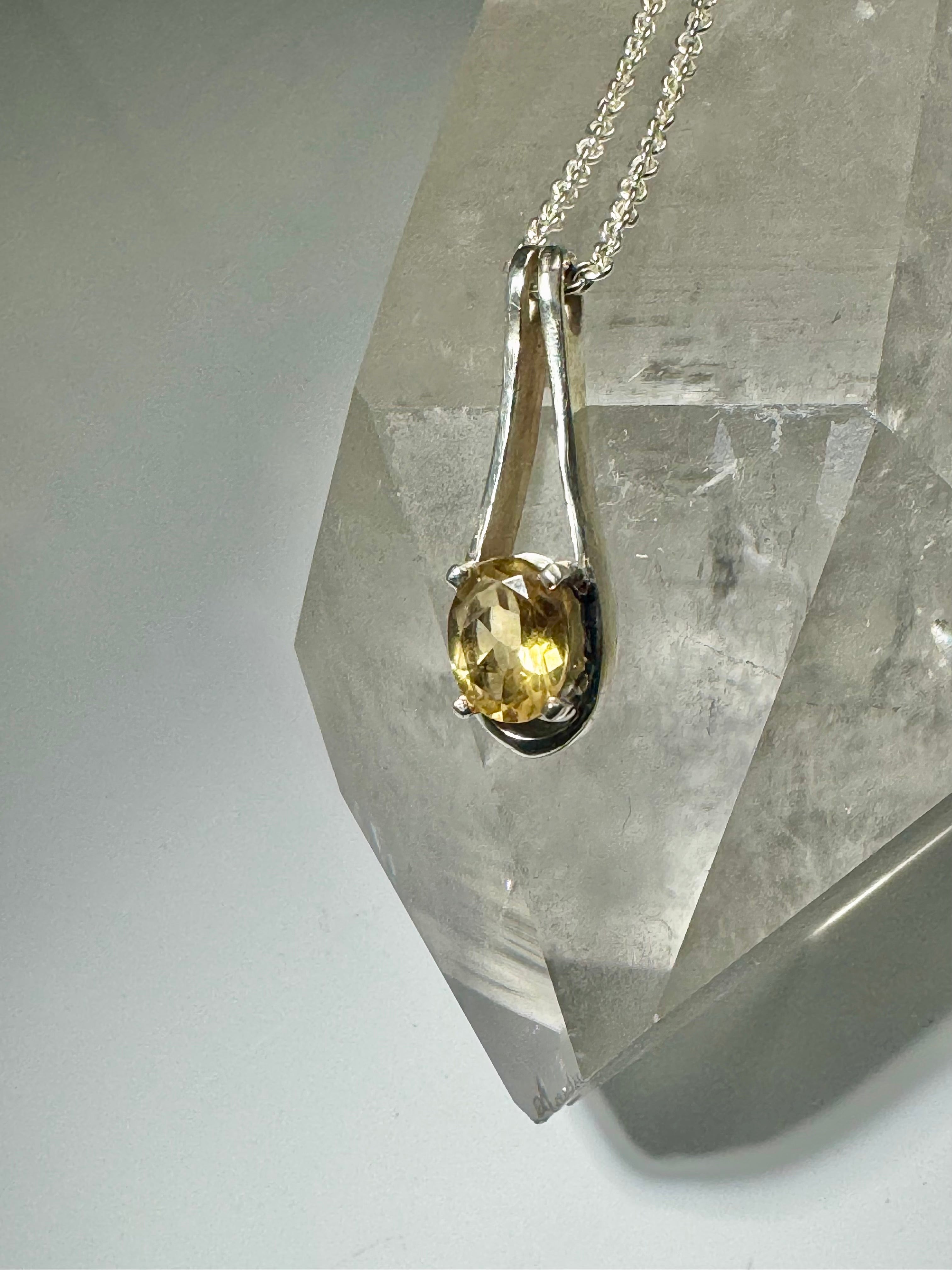 Citrine Sterling Pendant