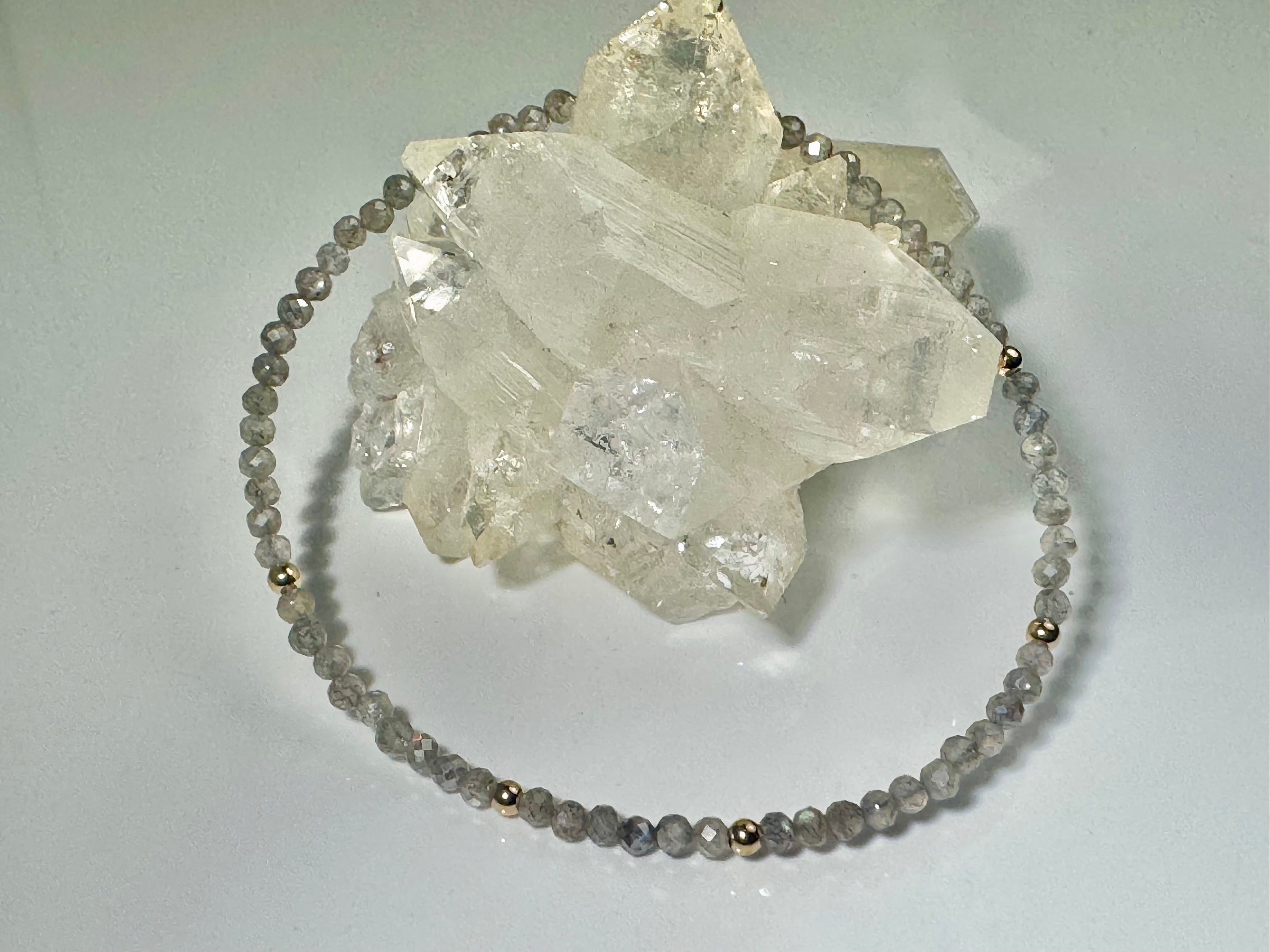 Labradorite Bead 14k Bracelet