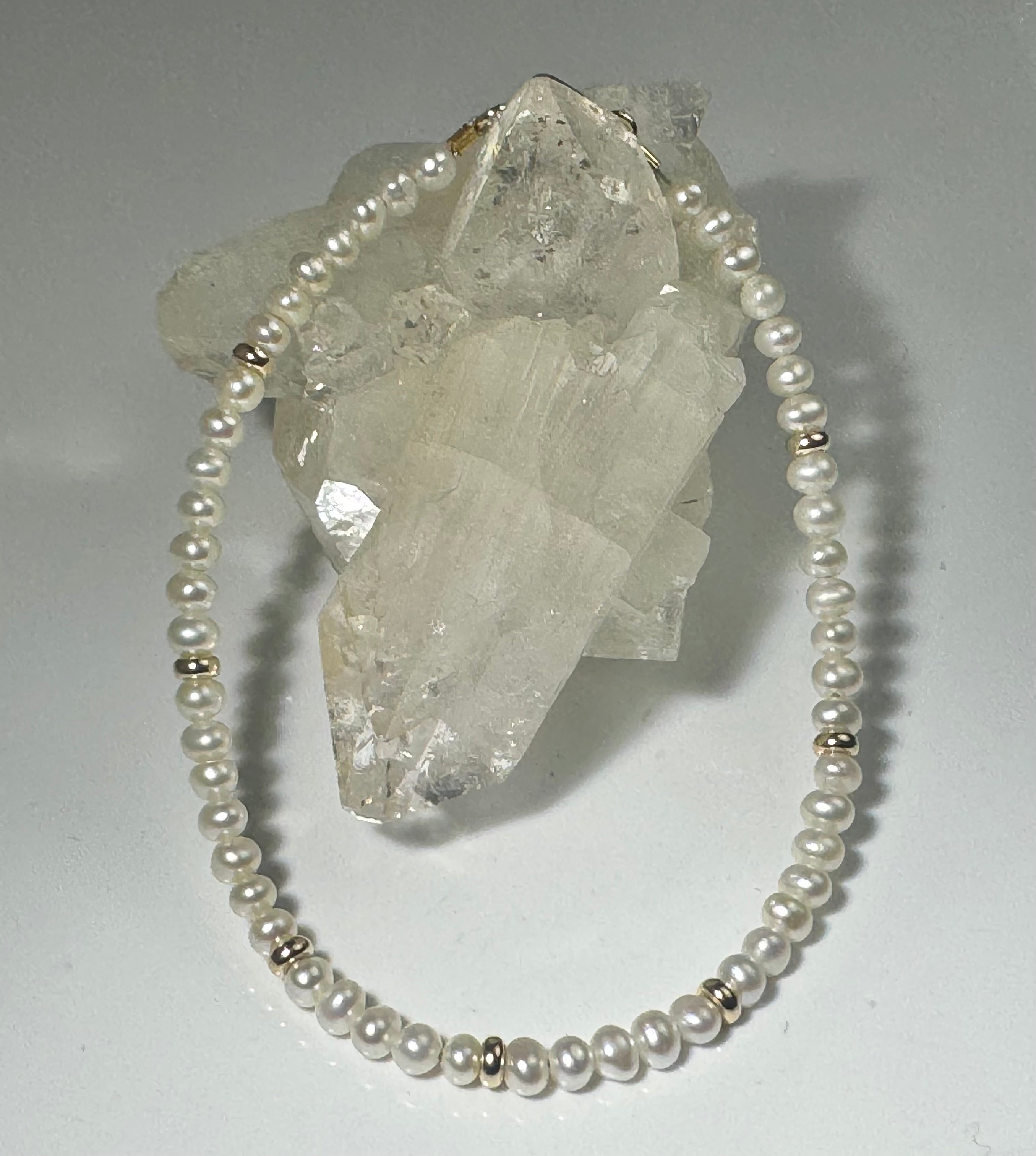 Fresh Water Pearl With 14k Bead Bracelet