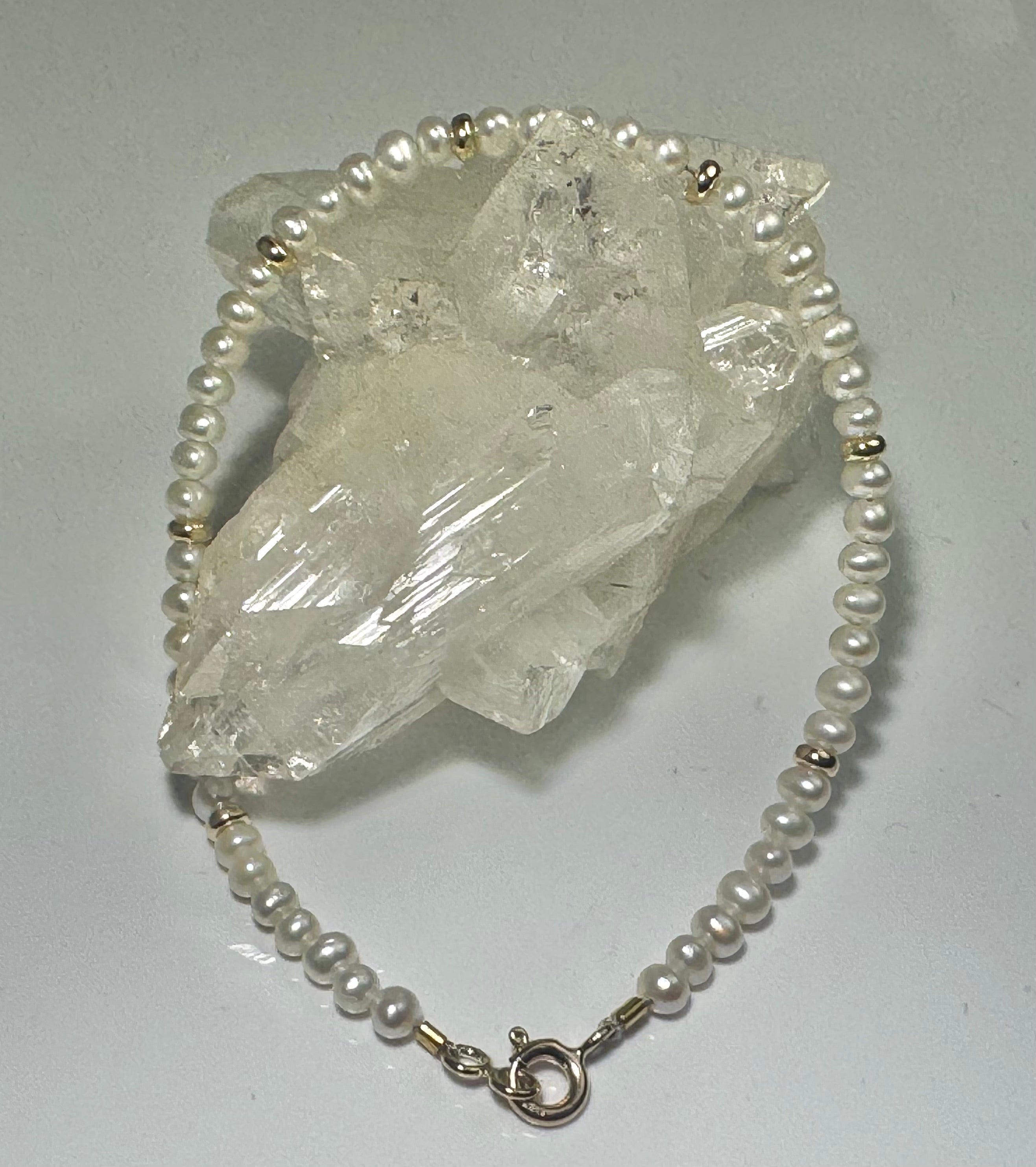 Fresh Water Pearl With 14k Bead Bracelet