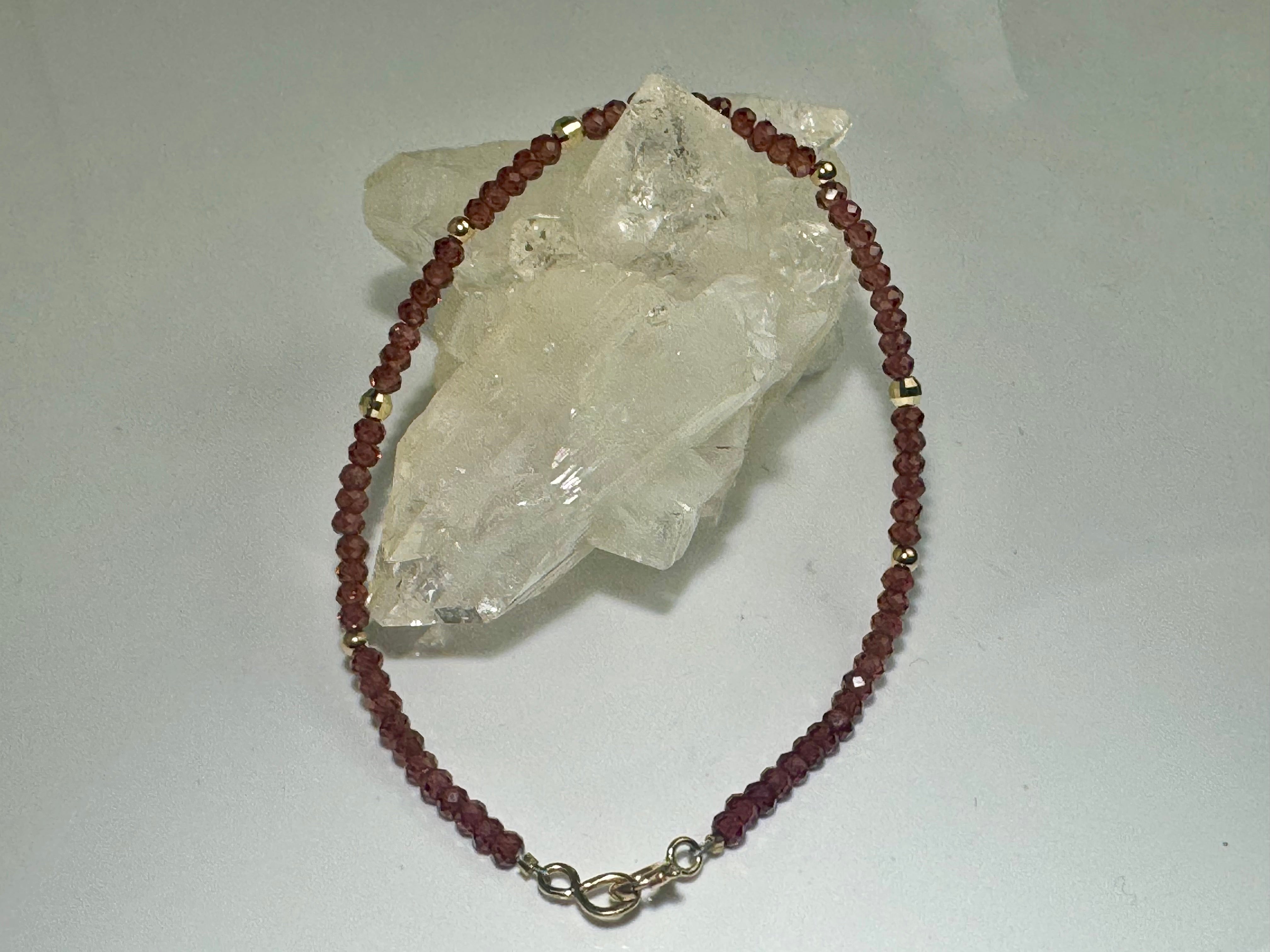 Garnet with 14k Beads Bracelet