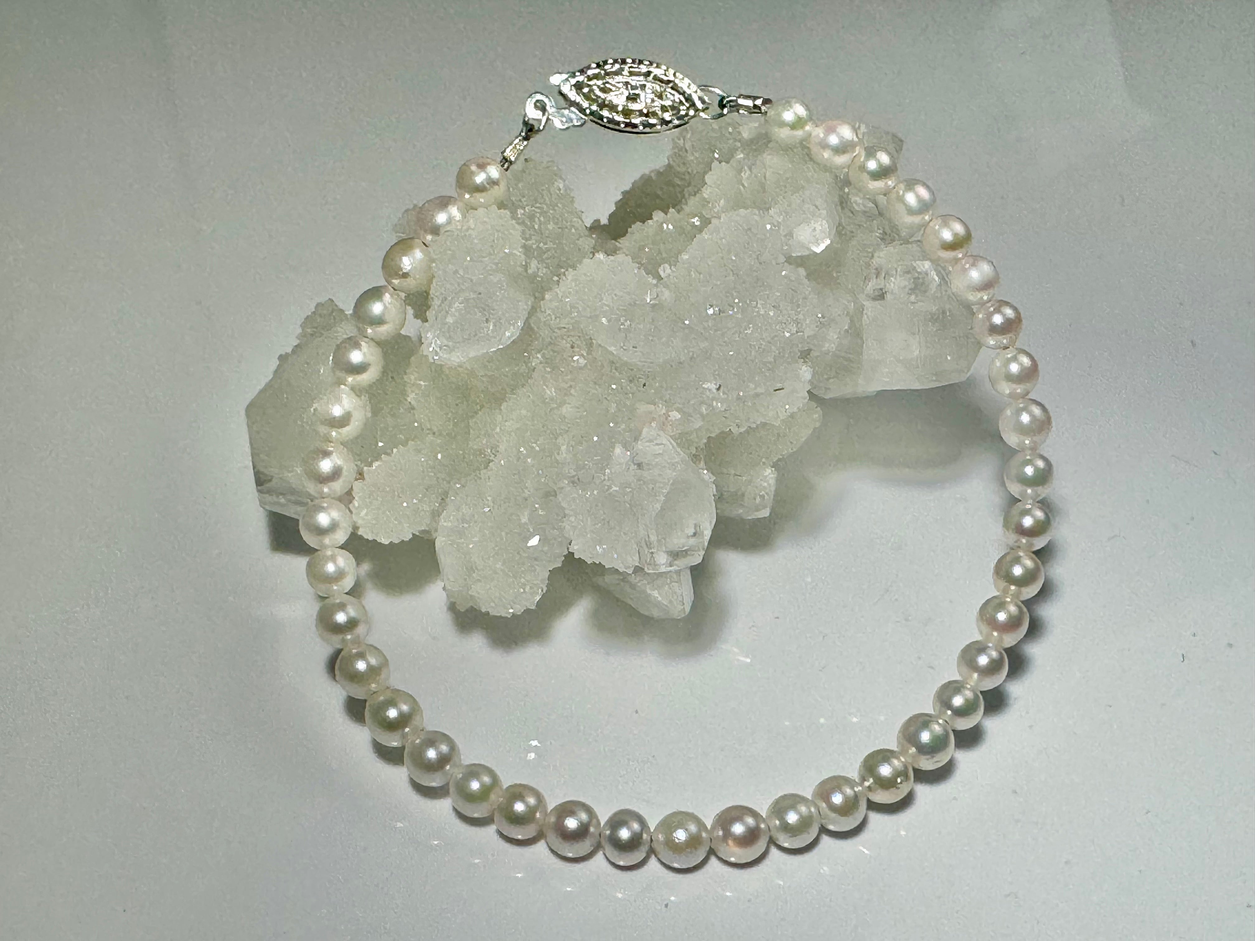 Fresh Water Pearl 4mm Sterling Bracelet