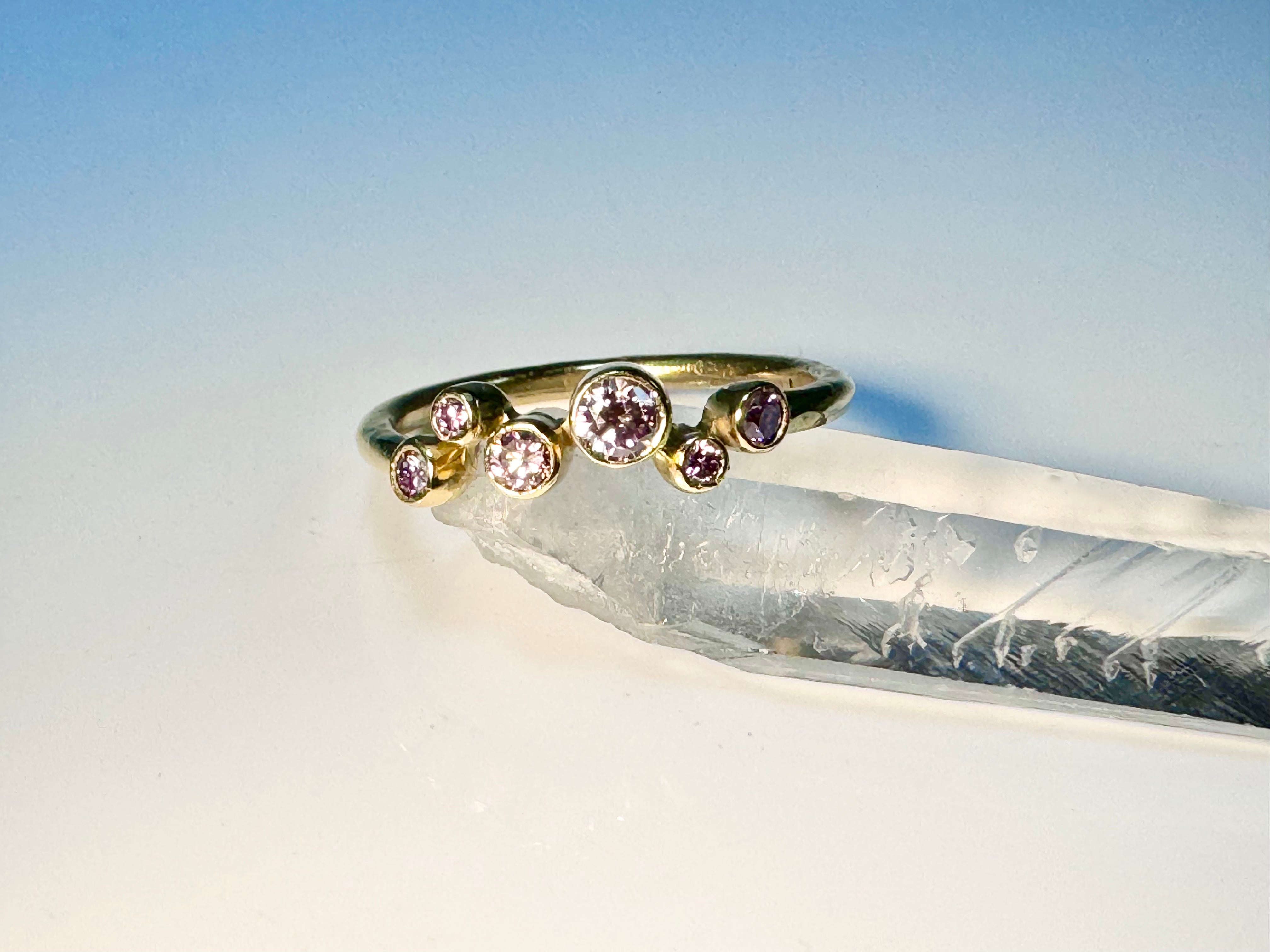 Pink Diamond Pebble Ring