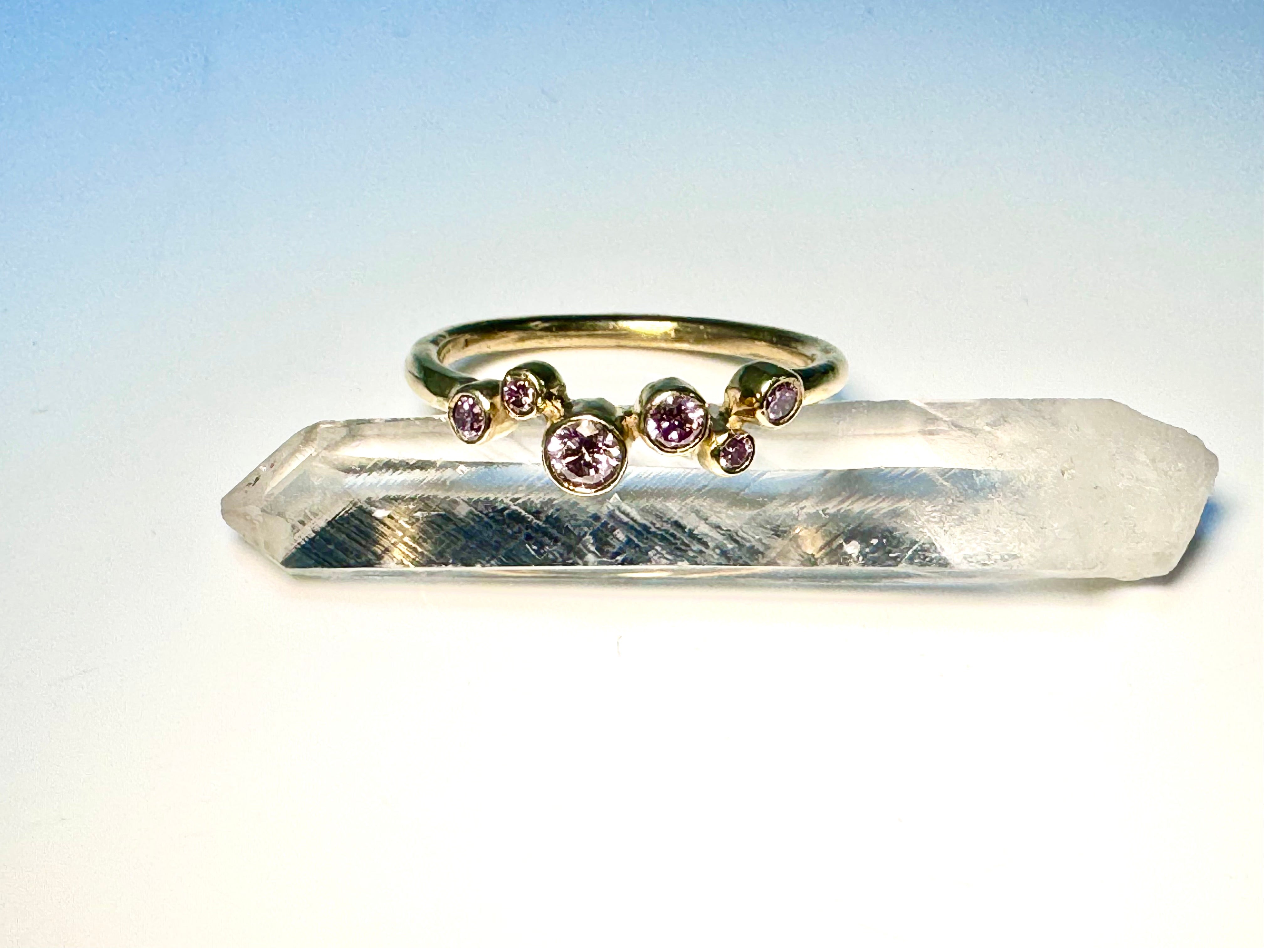 Pink Diamond Pebble Ring