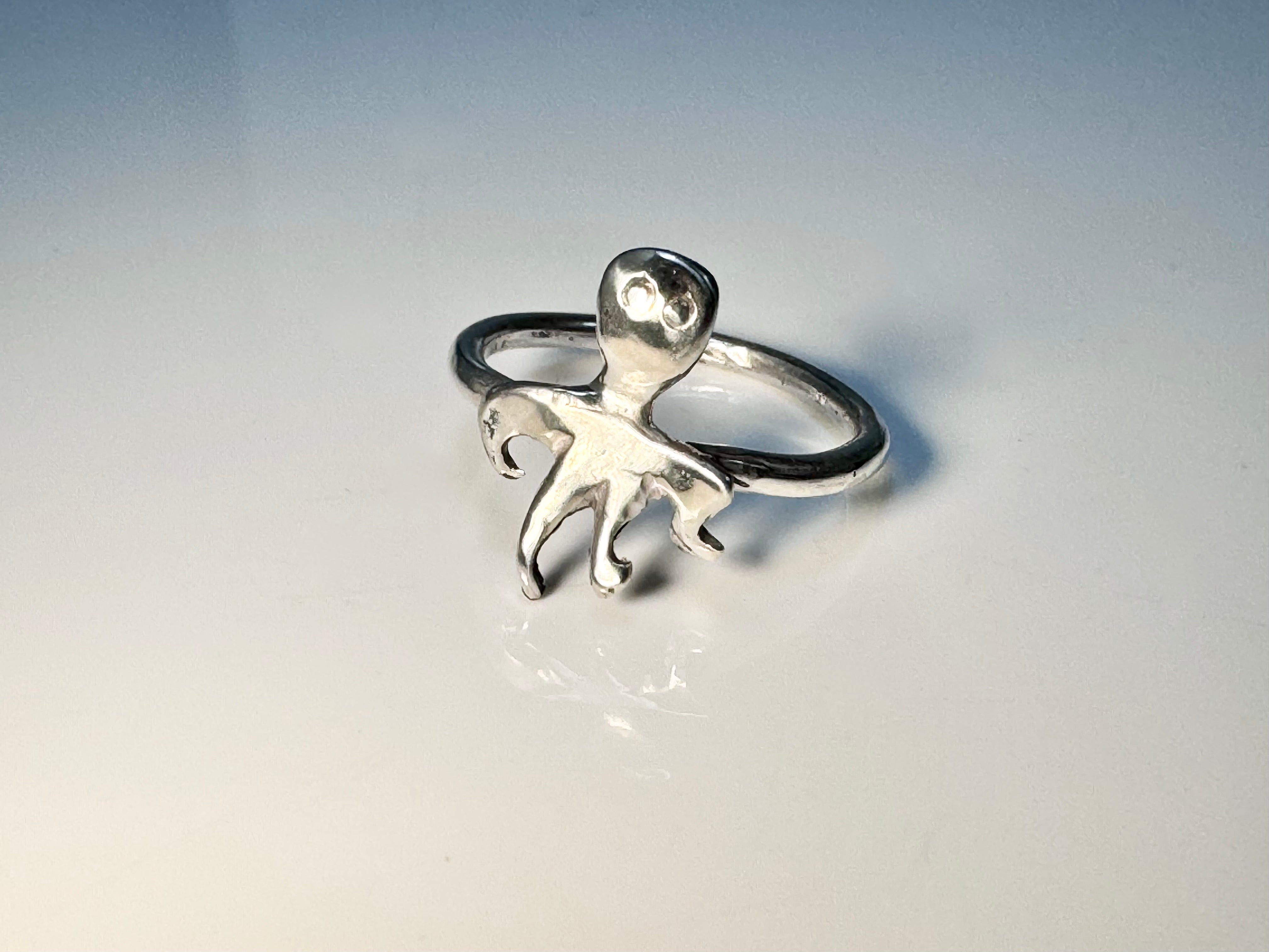 Octopus Baby Silver Ring
