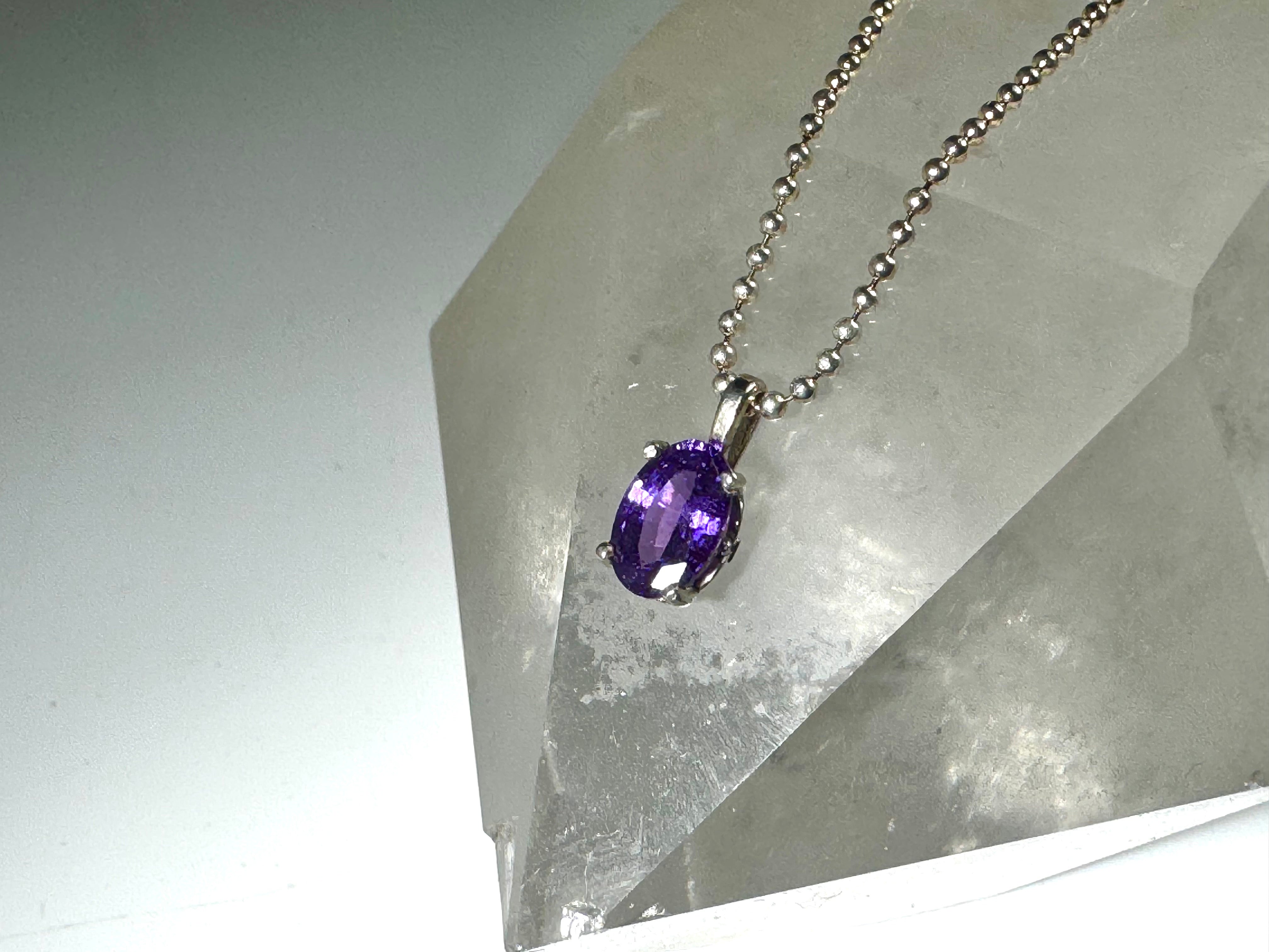 Purple Sapphire Sterling Pendant