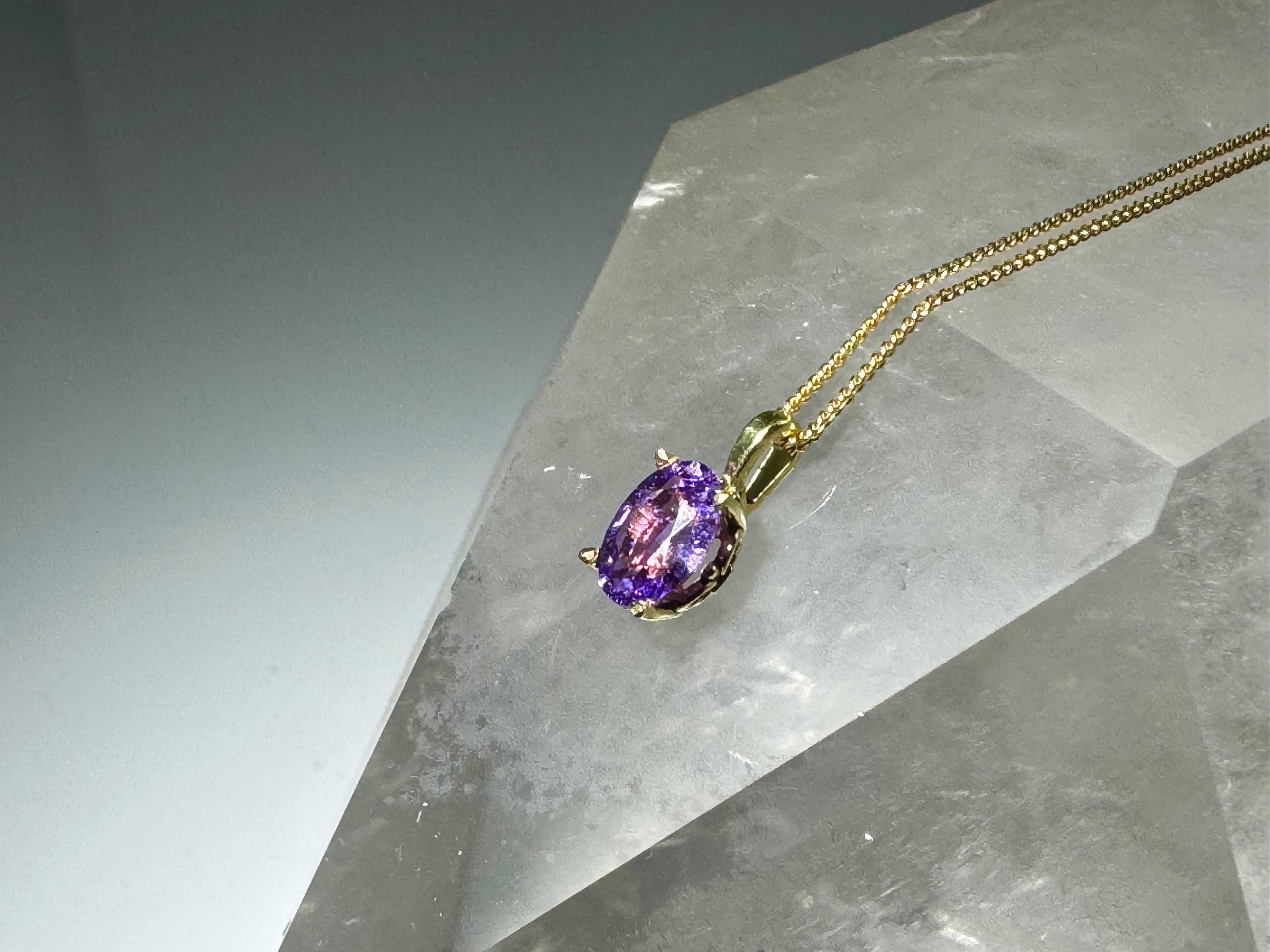 Purple Sapphire 18k Pendant