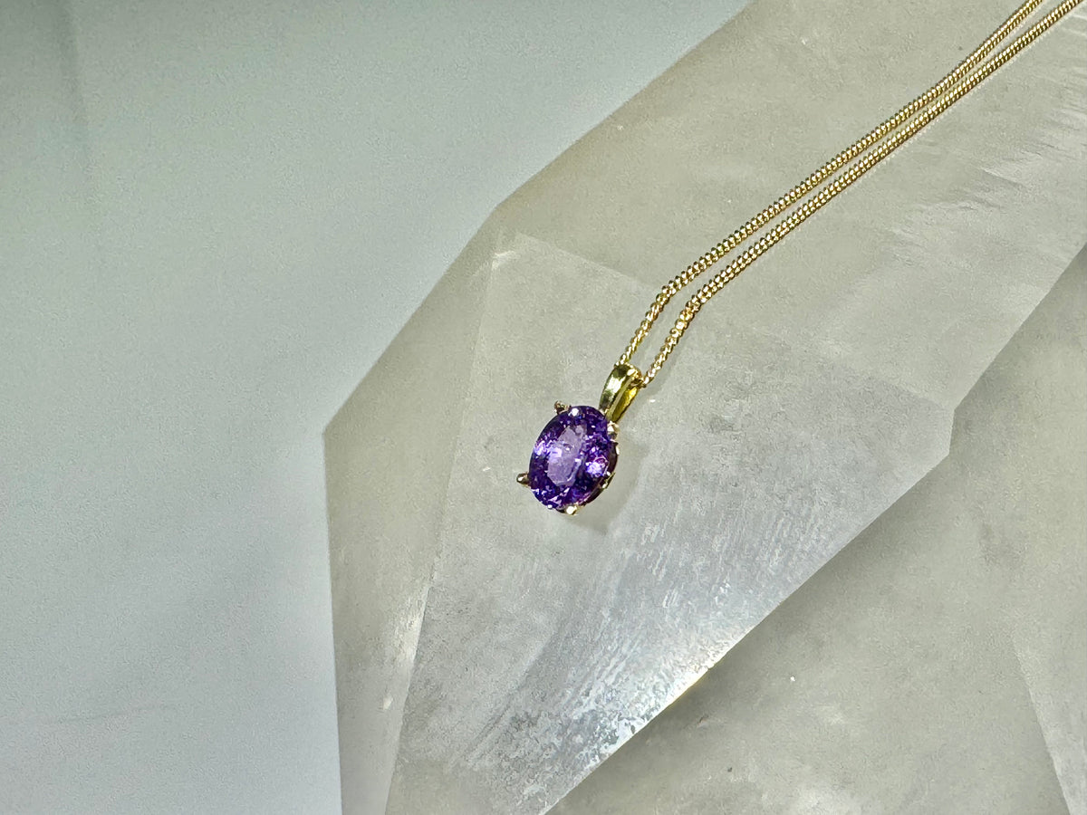 Purple Sapphire 18k Pendant